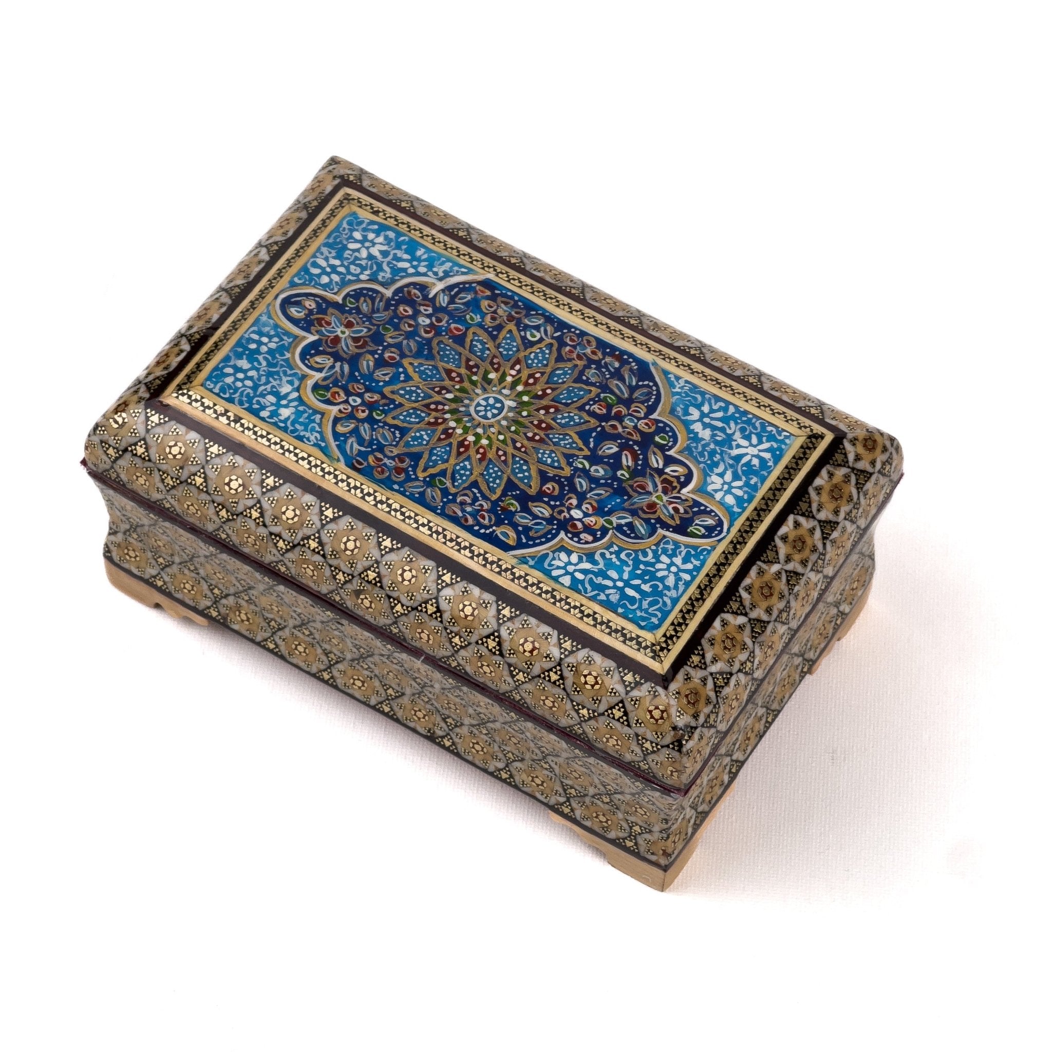 Jewelry Box Bowl Side Tazhib Top Suede Interior Size 1 - Meraas Gallery