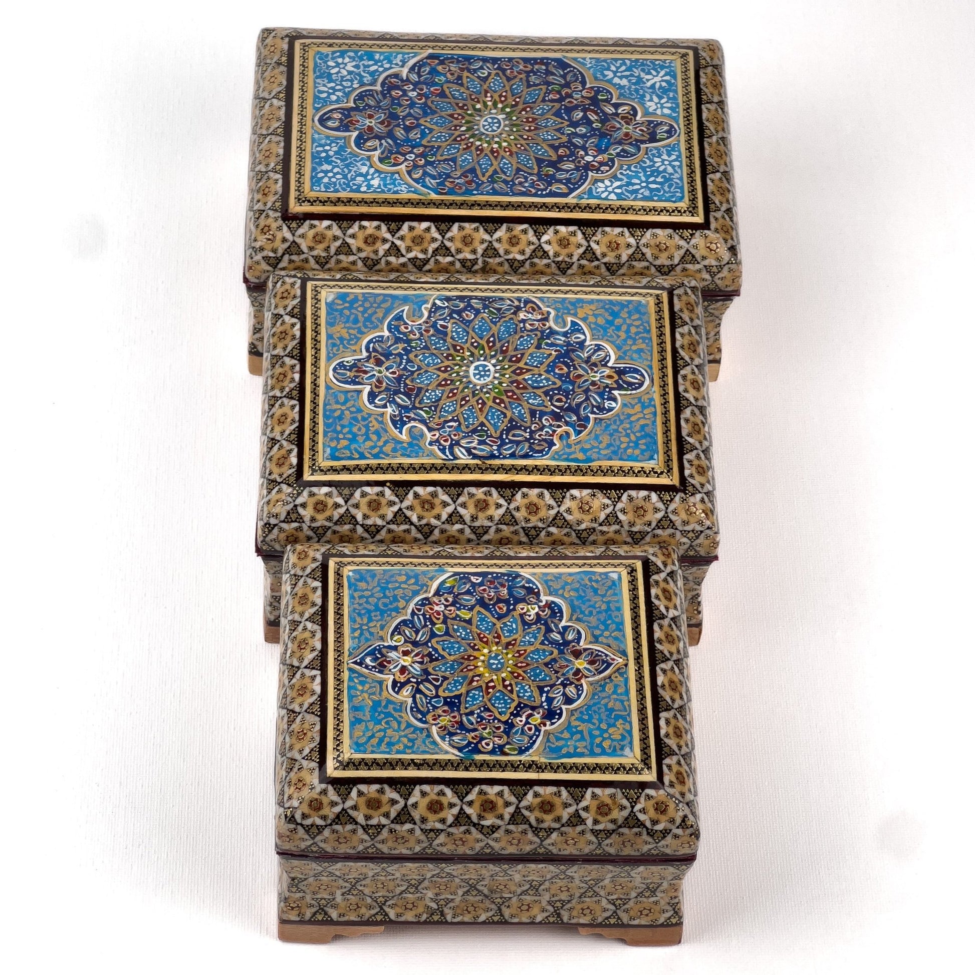 Jewelry Box Bowl Side Tazhib Top Suede Interior Size 1 - Meraas Gallery