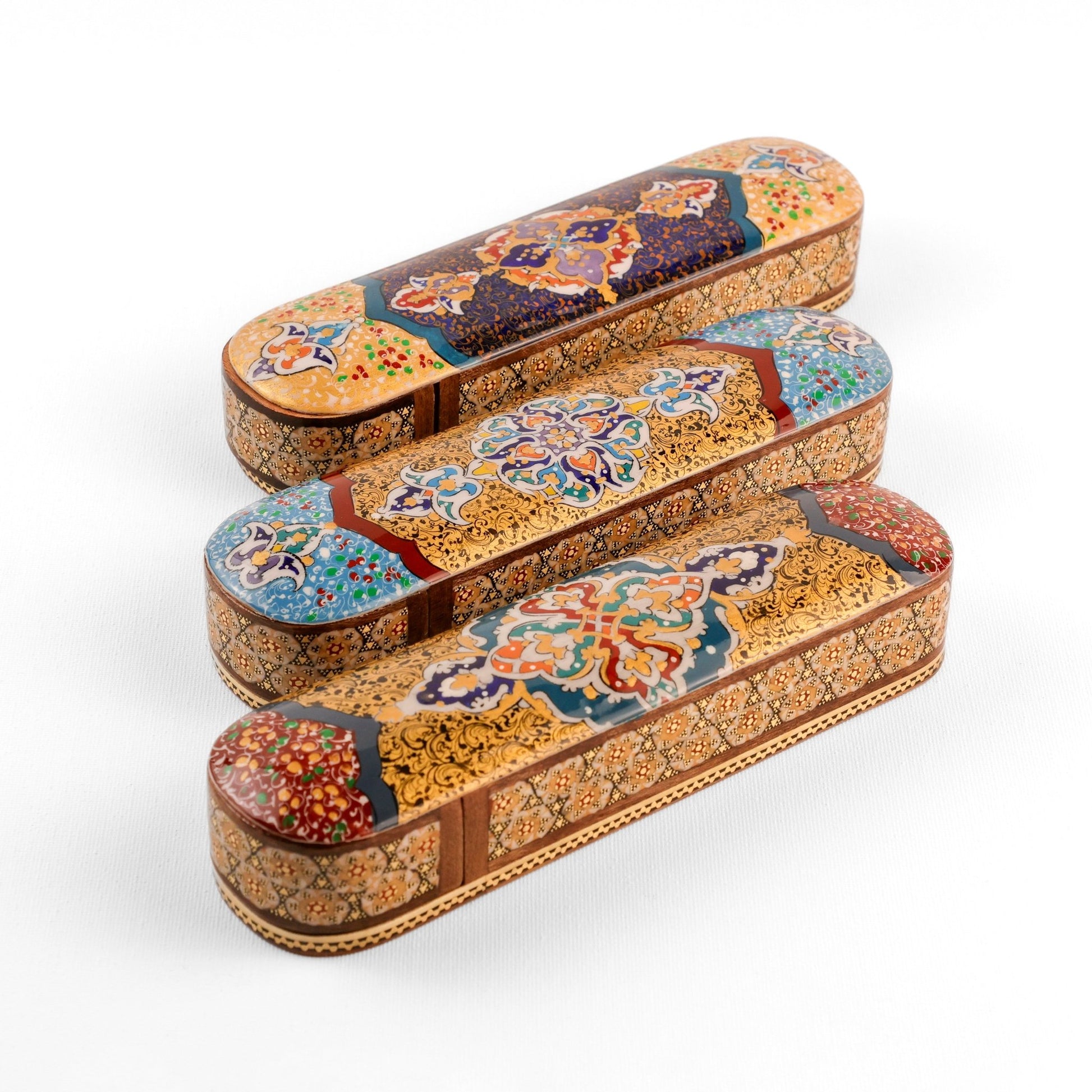 Sliding Pen Case Tazhib Painting - Size 5x20 Cm - Meraas Gallery