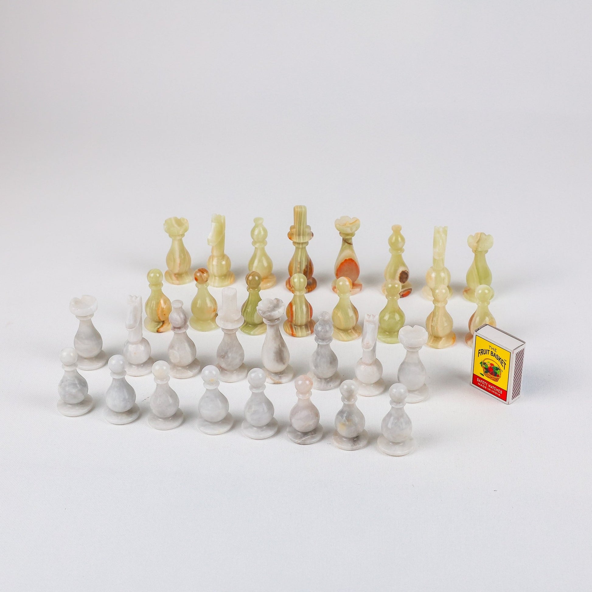Medium Stone Chess Pieces - Flat Base - Meraas Gallery