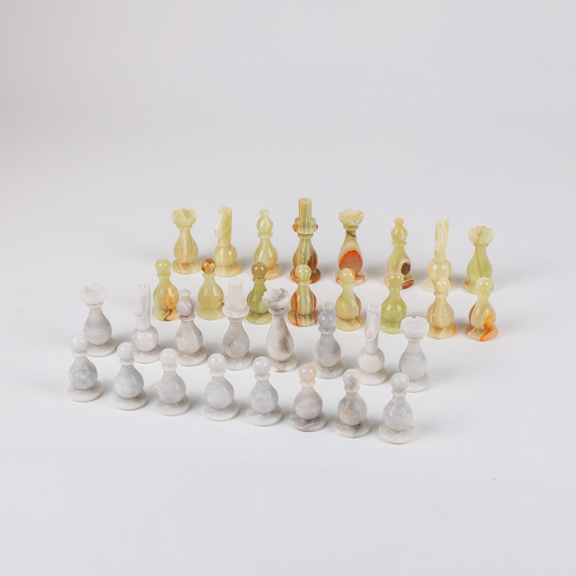 Medium Stone Chess Pieces - Flat Base - Meraas Gallery