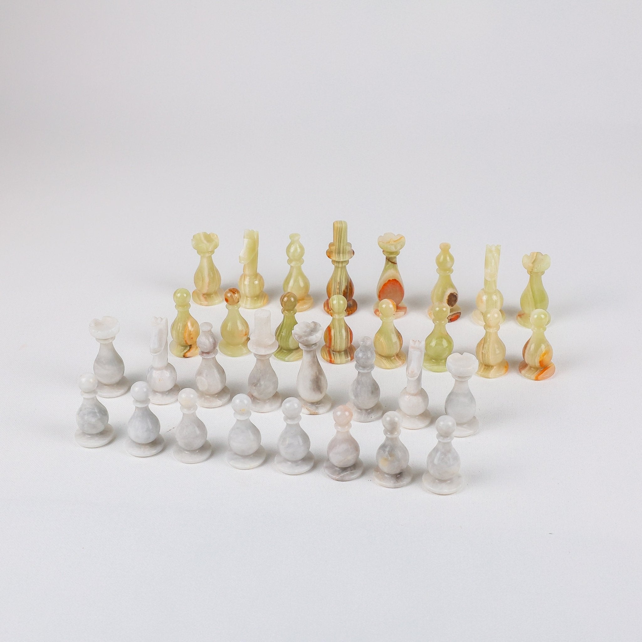 Medium Stone Chess Pieces - Flat Base - Meraas Gallery