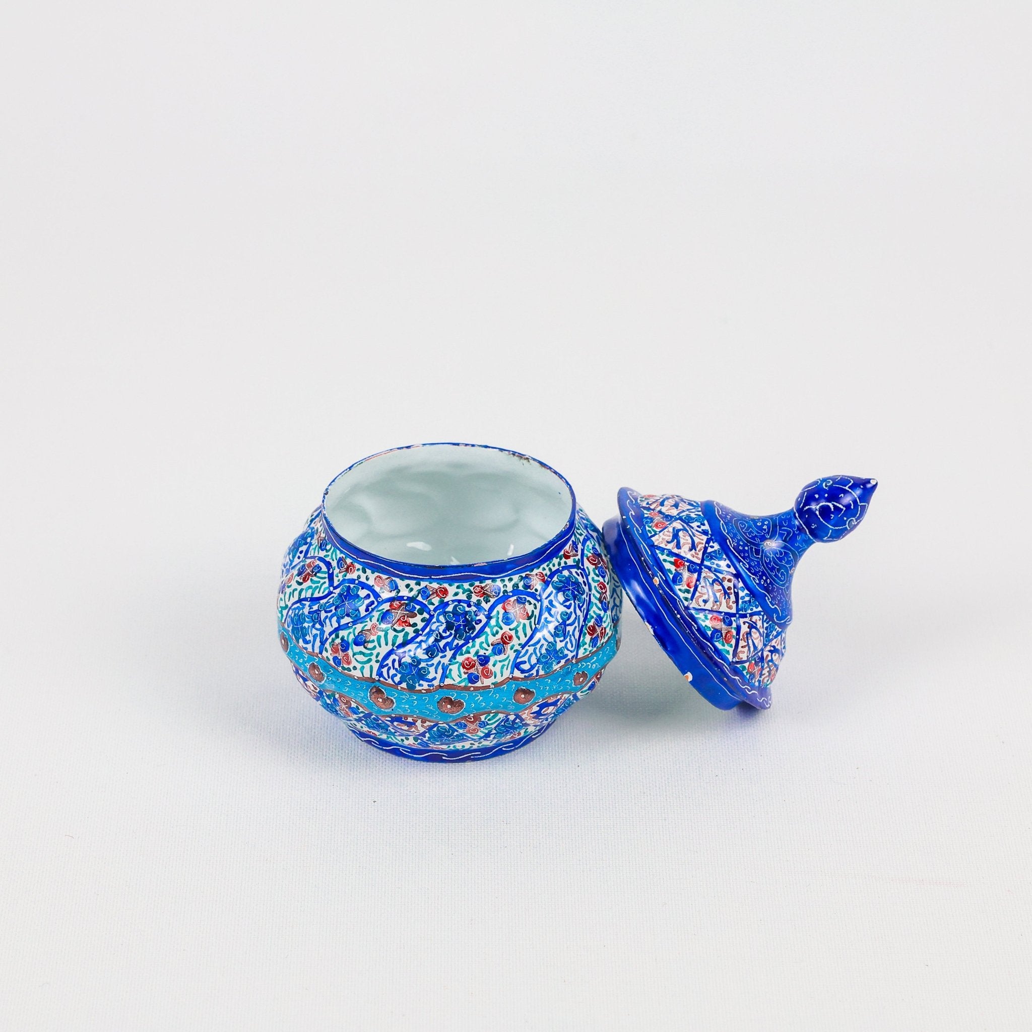 Small Sugar Bowl - Minakari Enamel - Meraas Gallery