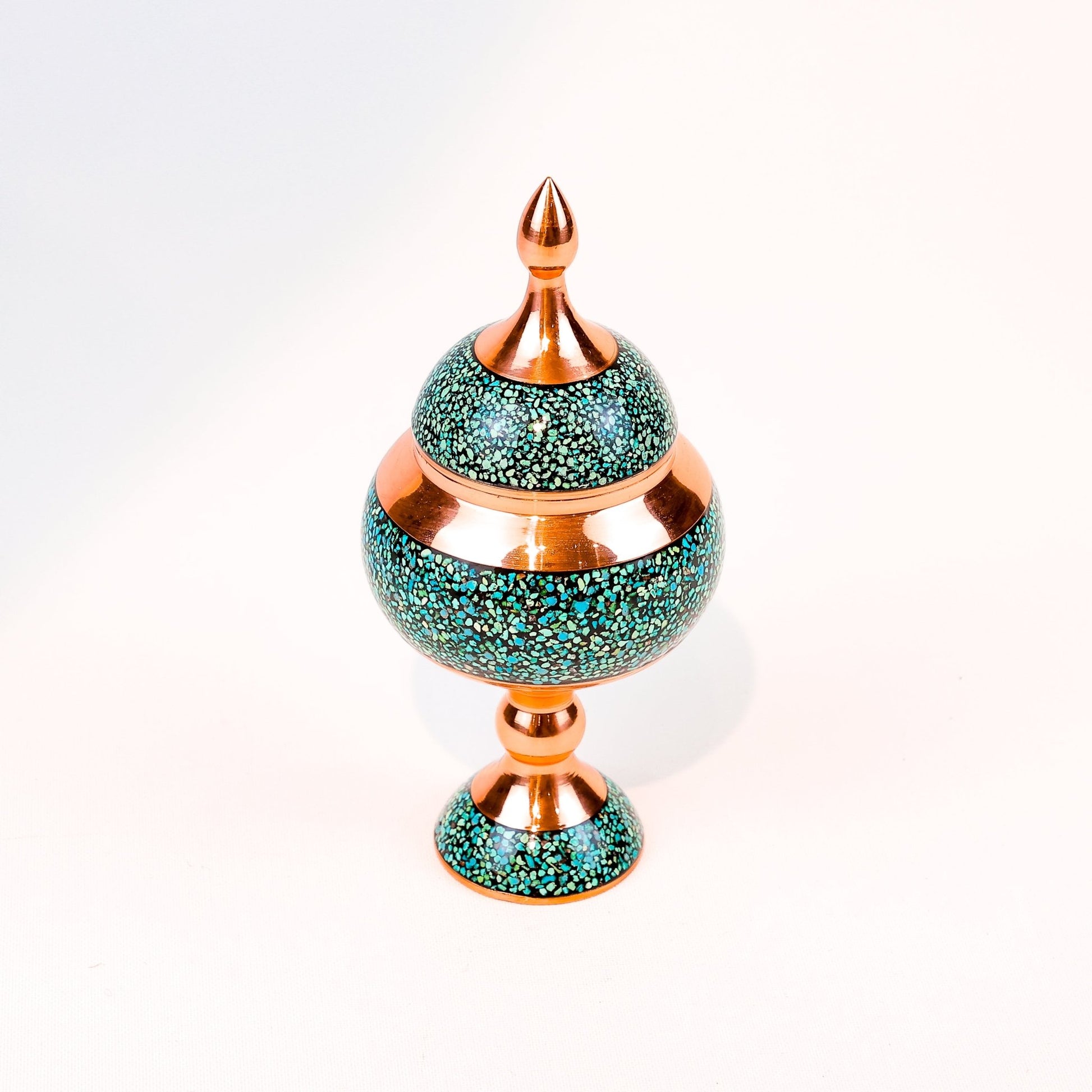 Candy Dish - Size 18 - Copper And Turquoise - Meraas Gallery