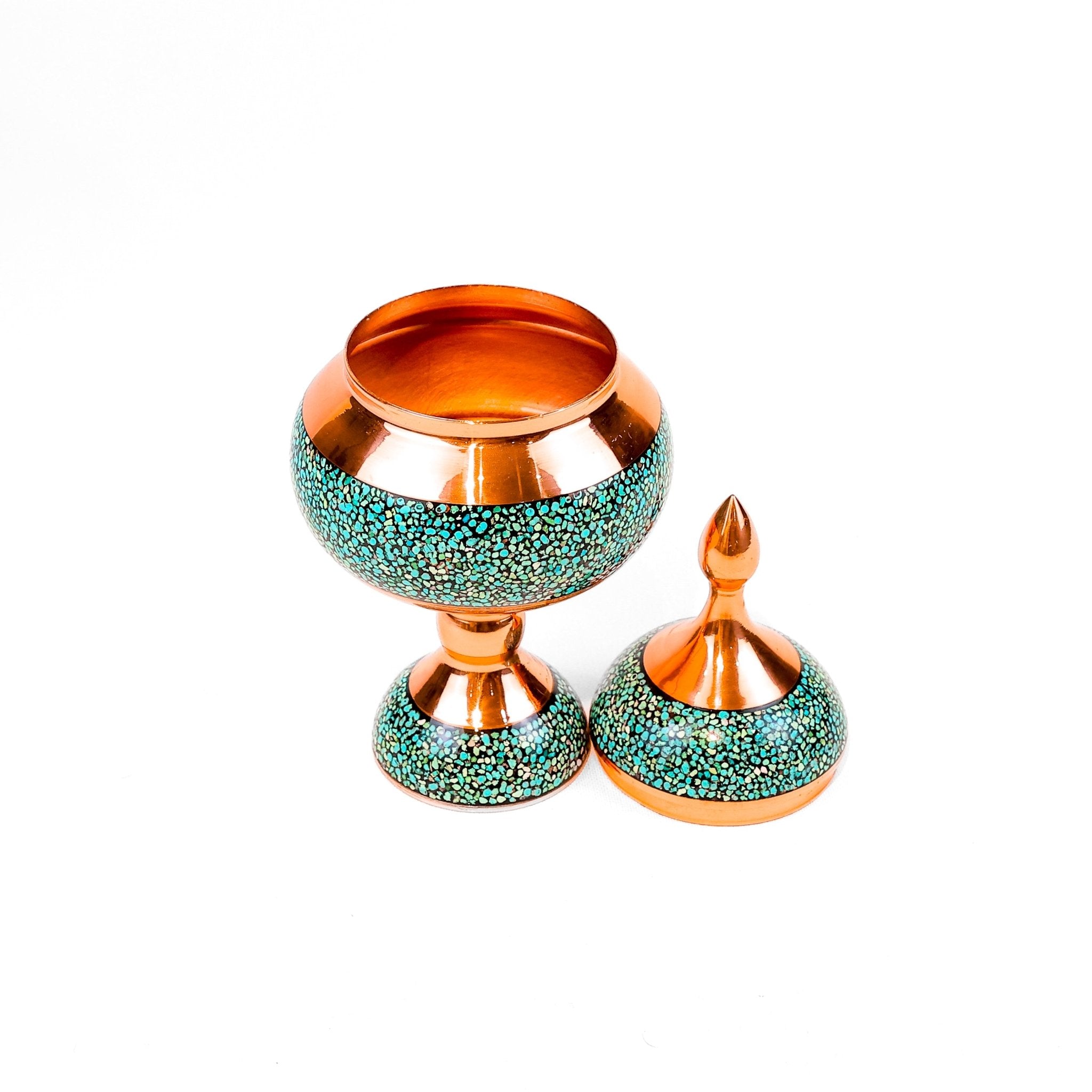 Candy Dish - Size 20 - Copper And Turquoise - Meraas Gallery