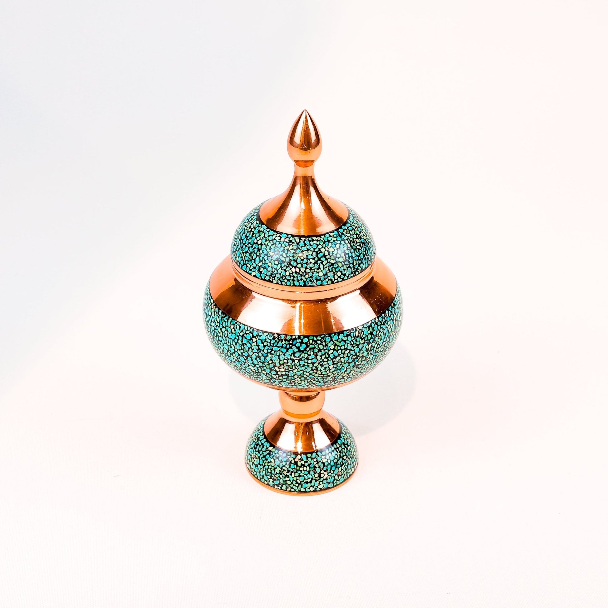 Candy Dish - Size 20 - Copper And Turquoise - Meraas Gallery