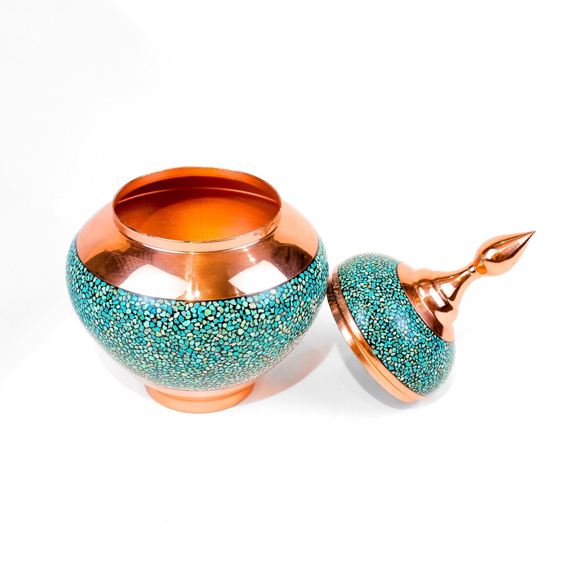 Candy Dish - Large - Copper And Turquoise - Meraas Gallery