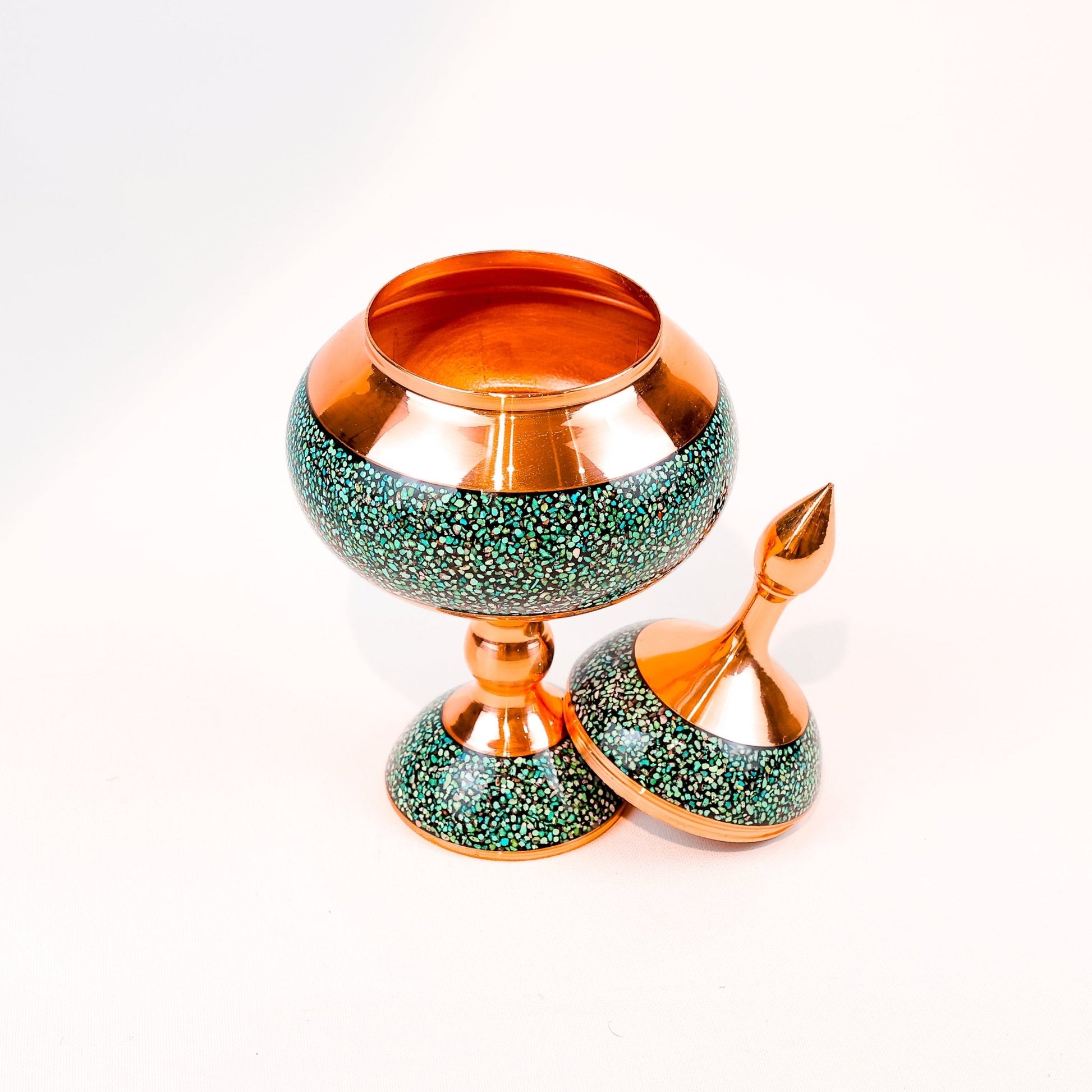 Candy Dish - Size 22 - Copper And Turquoise - Meraas Gallery