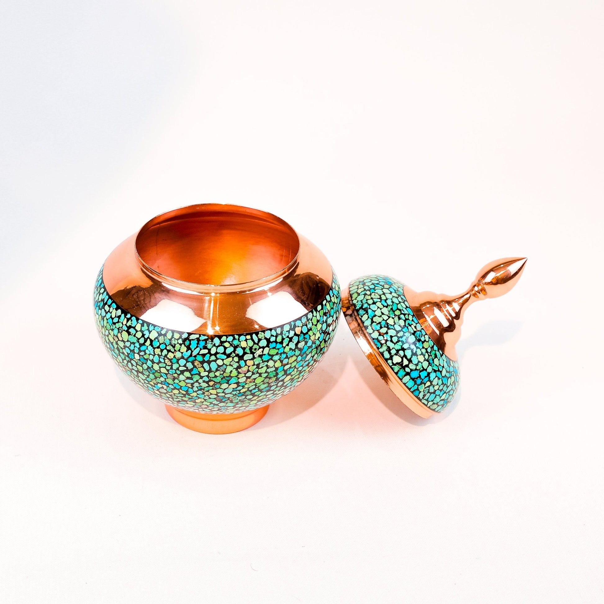 Candy Dish - Medium - Copper And Turquoise - Meraas Gallery