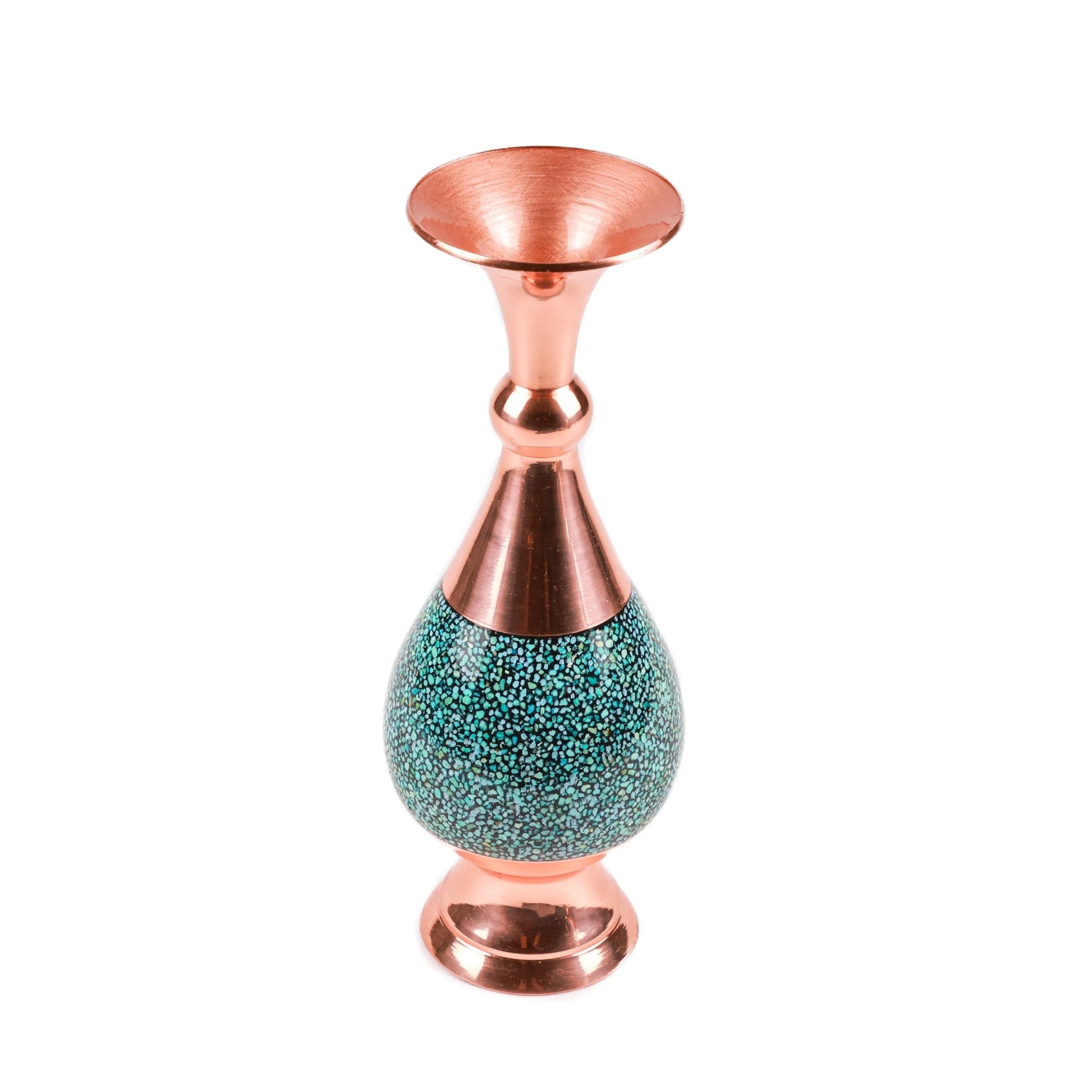 Vase - Size 25 - Copper And Turquoise - Meraas Gallery