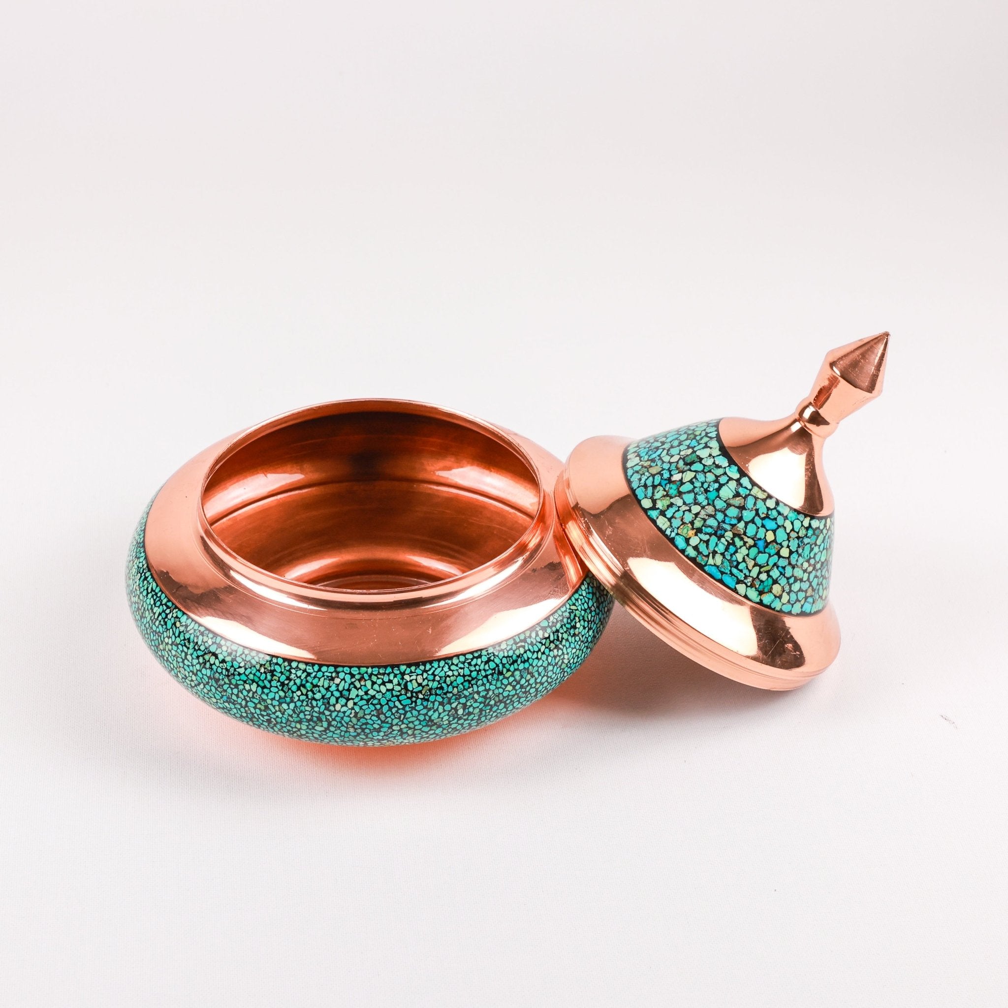 Flying Saucer Dish - Large - Copper And Turquoise - Meraas Gallery