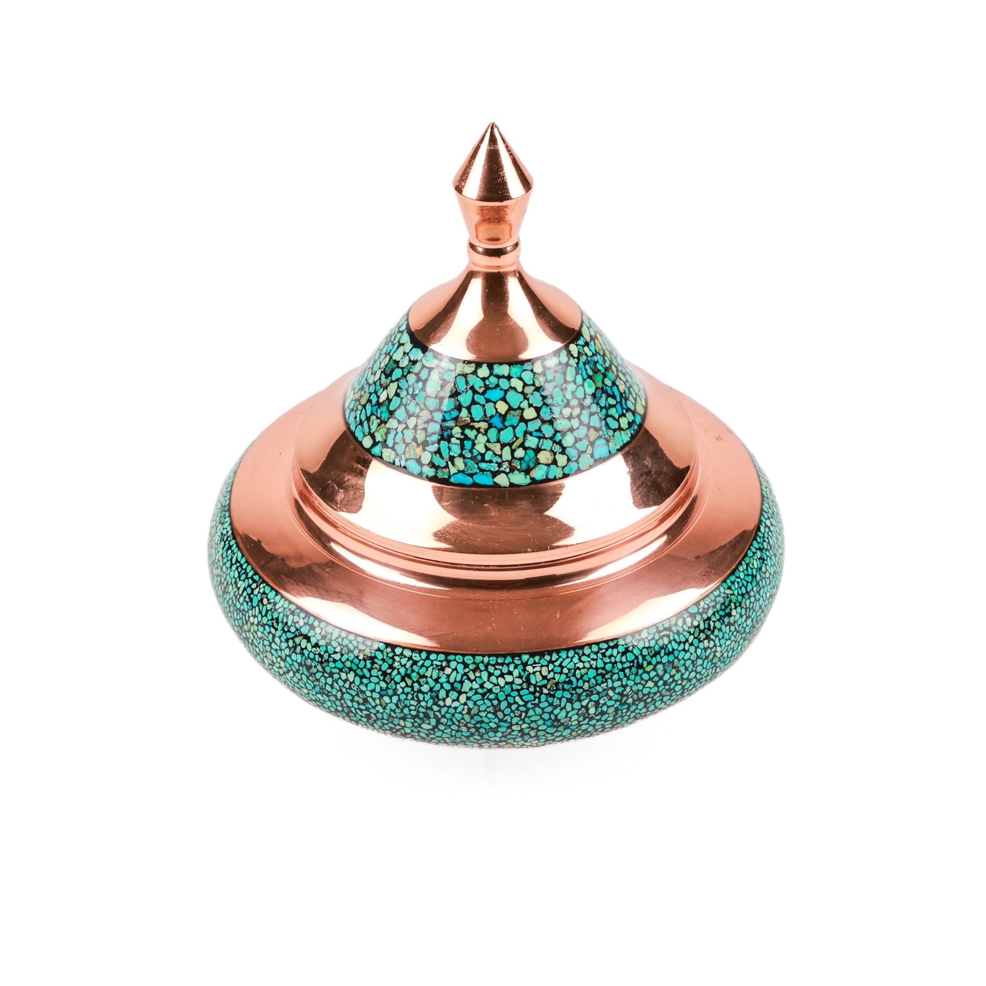 Flying Saucer Dish - Large - Copper And Turquoise - Meraas Gallery