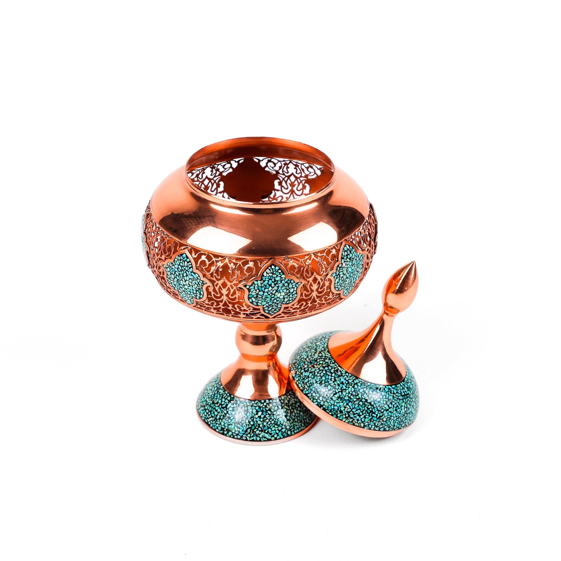 Candy Dish - Size 25 - Copper And Turquoise - Meraas Gallery