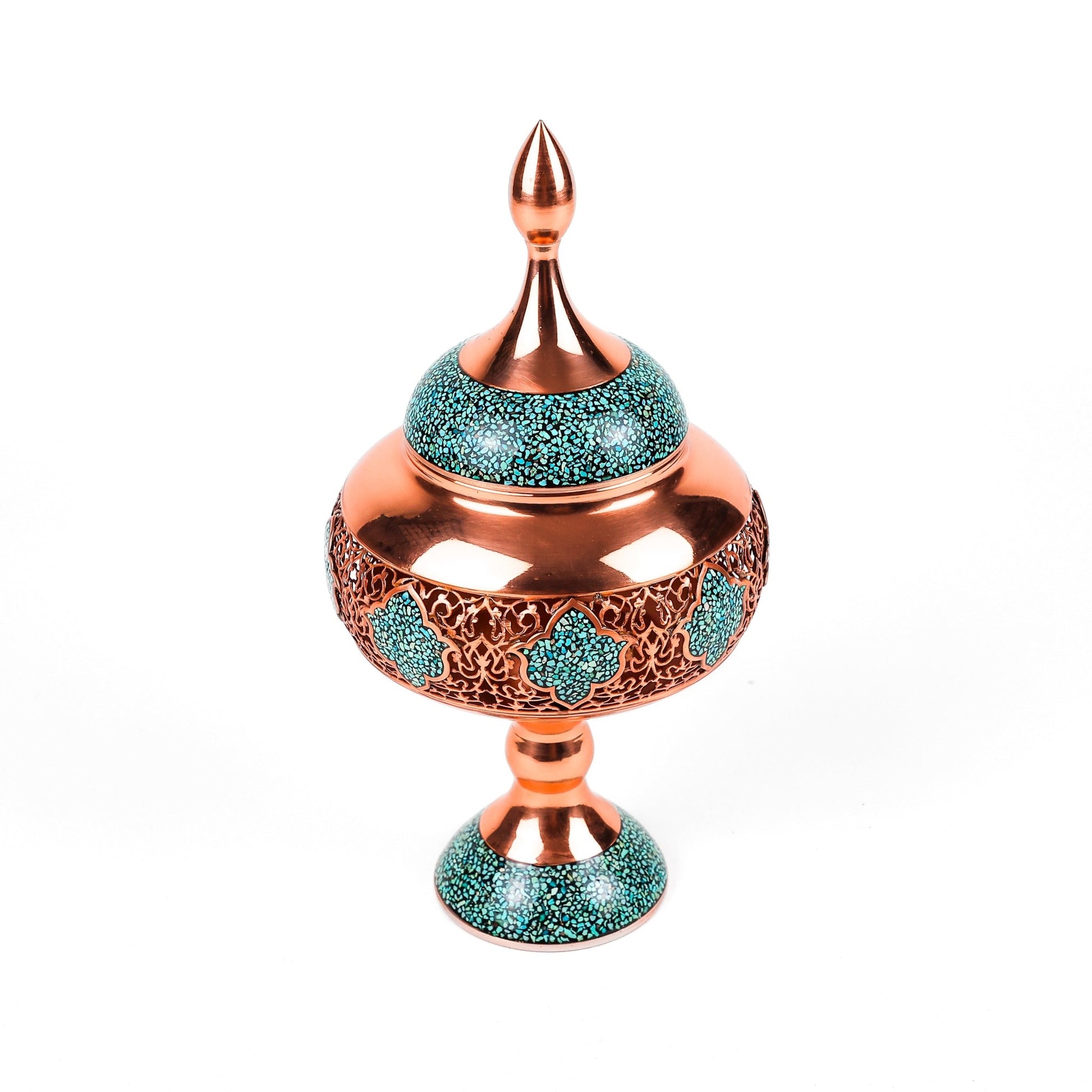 Candy Dish - Size 25 - Copper And Turquoise - Meraas Gallery