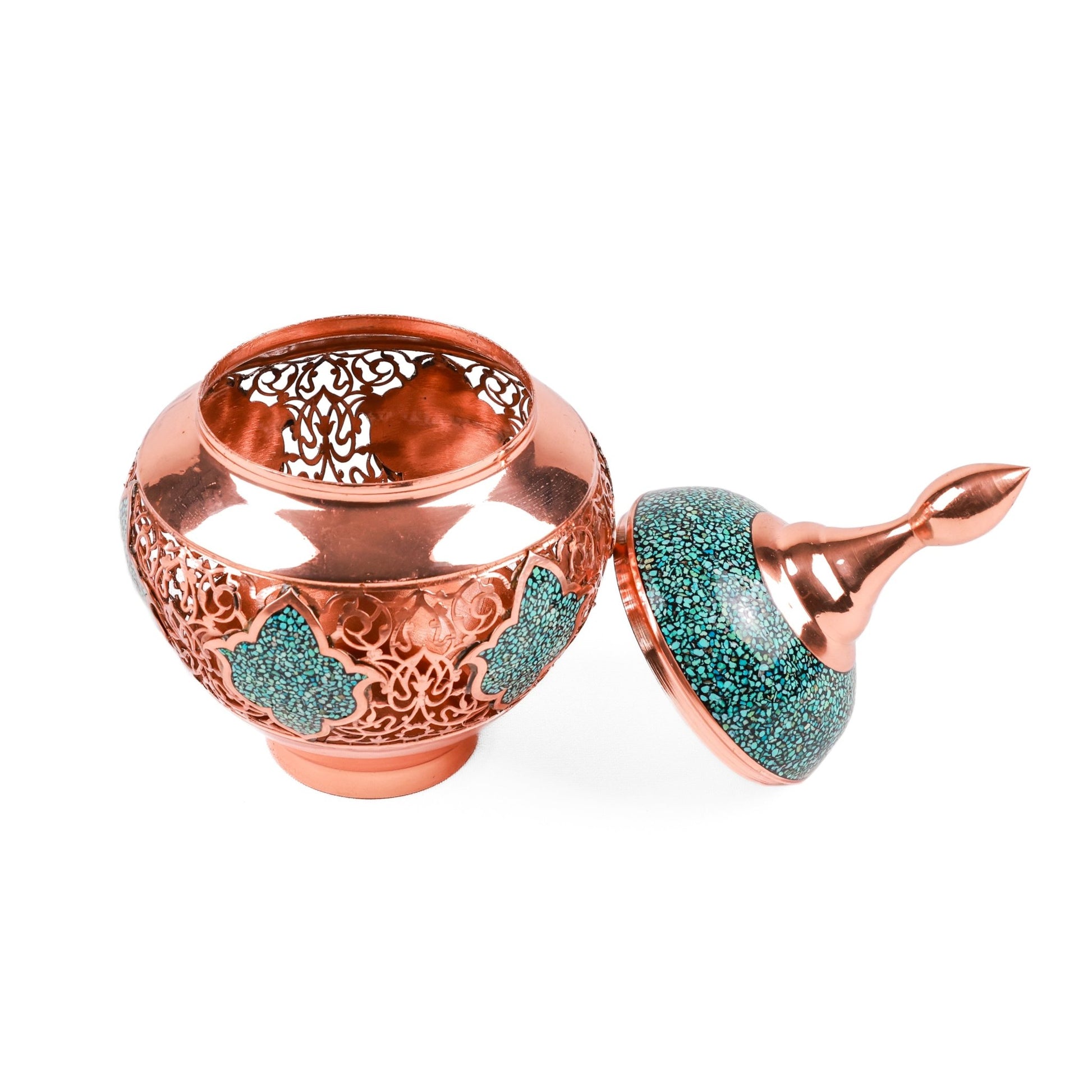 Sugar Bowl - Copper And Turquoise - Meraas Gallery