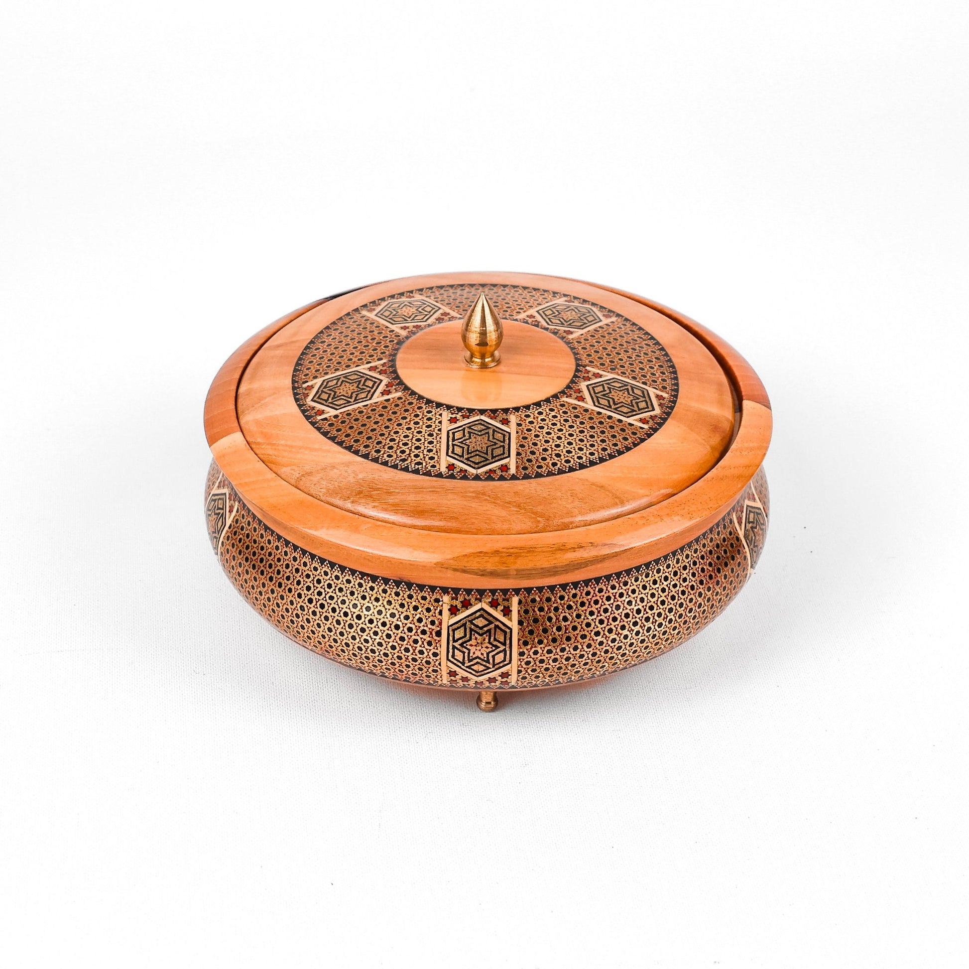 Sugar Bowl - Size 4 - Wood - Khatam Design - Meraas Gallery