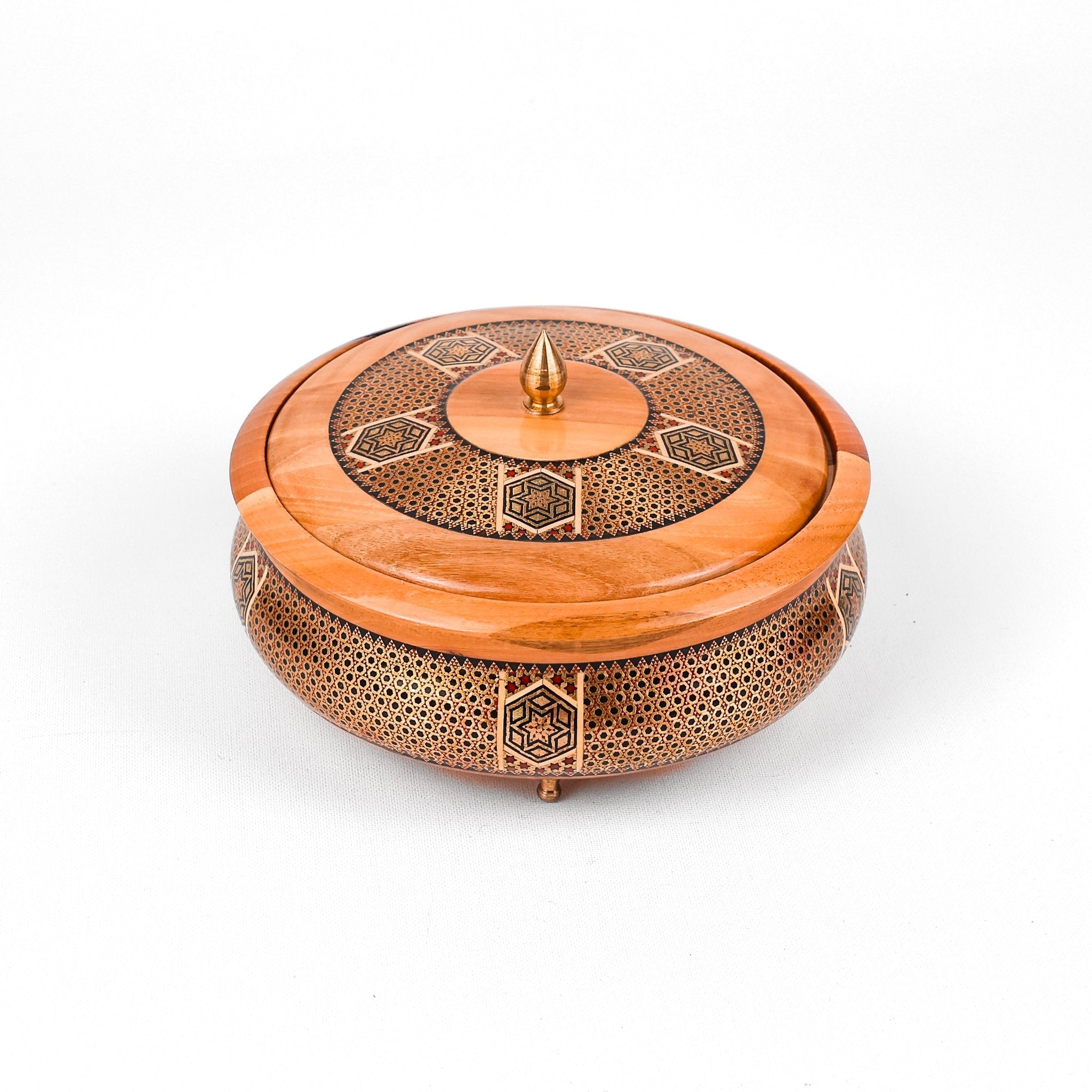 Sugar Bowl - Size 4 - Wood - Khatam Design - Meraas Gallery