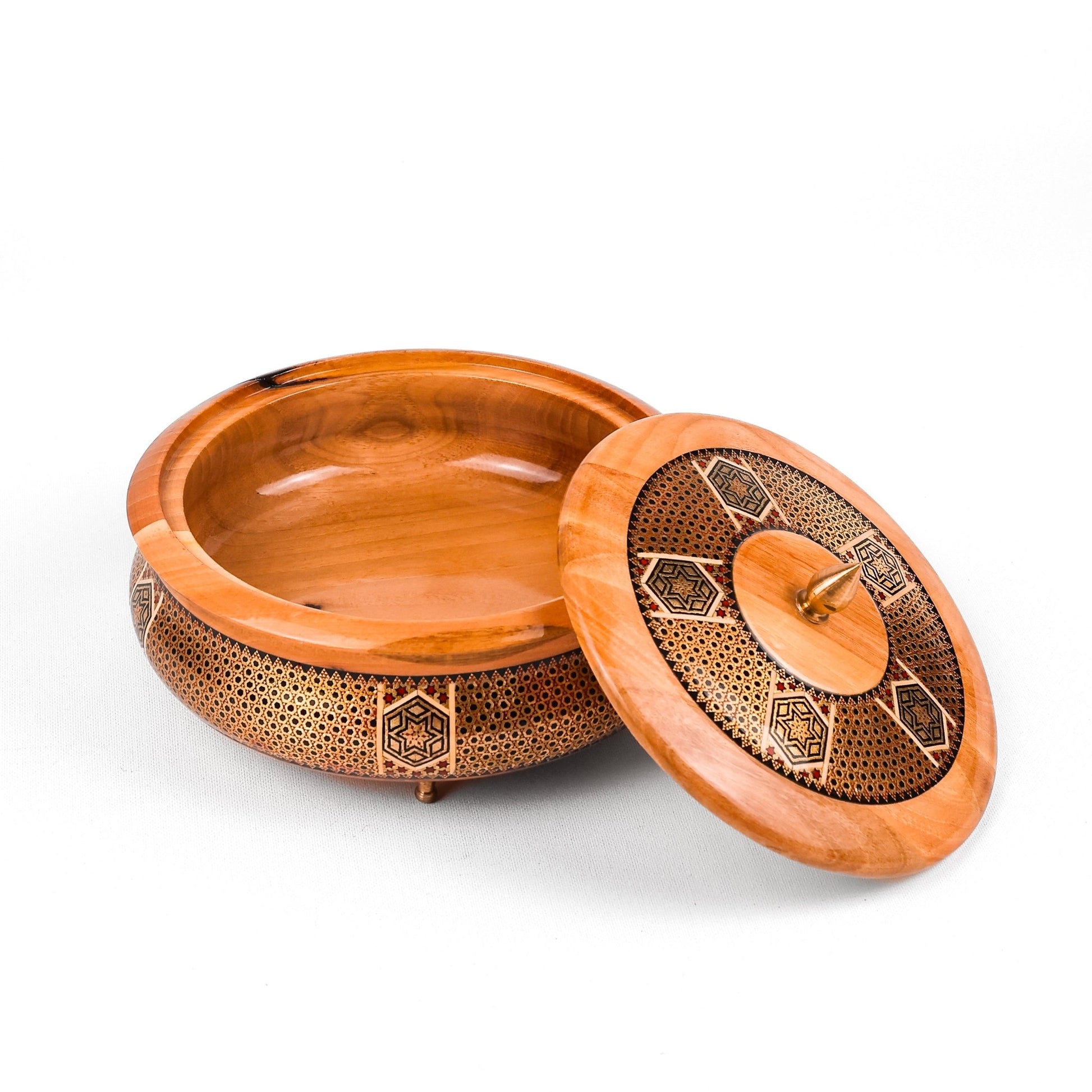 Sugar Bowl - Size 4 - Wood - Khatam Design - Meraas Gallery