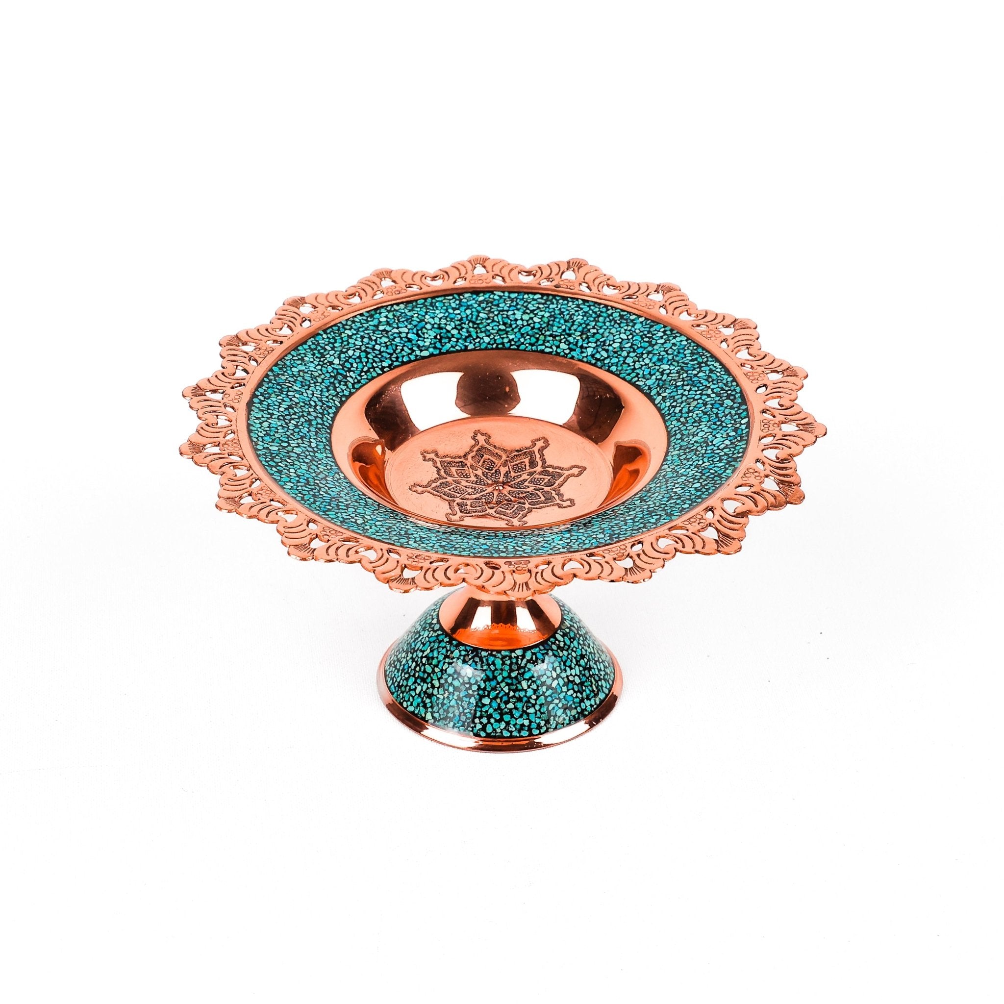 Pastry Dish - Size 20 - Copper And Turquoise - Meraas Gallery