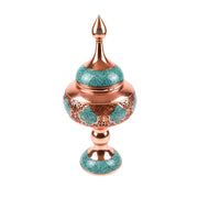 Candy Dish - Size 35 - Copper And Turquoise - 01 - Meraas Gallery
