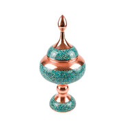 Candy Dish - Size 35 - Copper And Turquoise - Meraas Gallery