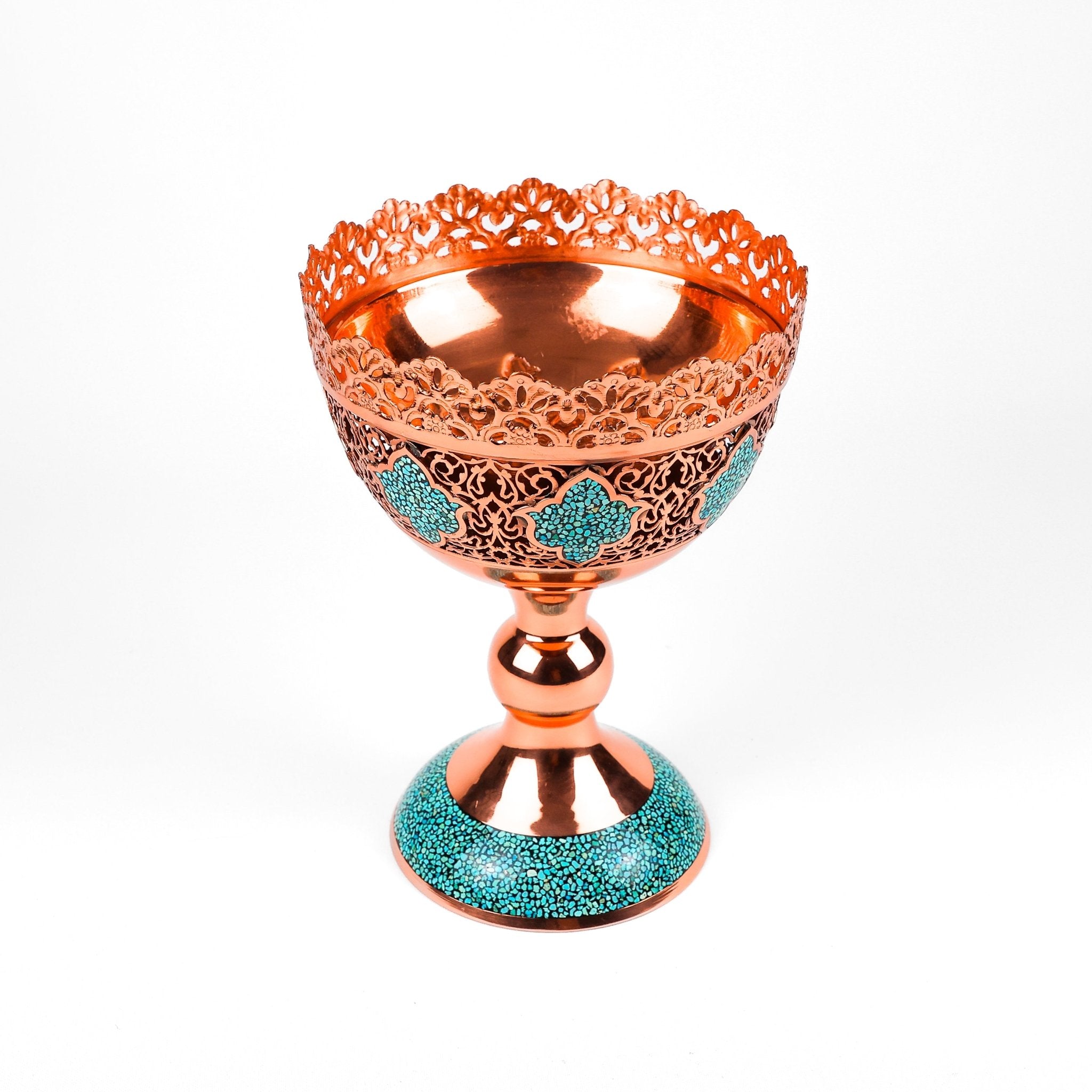 Nut Bowl - Size 25 - Copper And Turquoise - Meraas Gallery