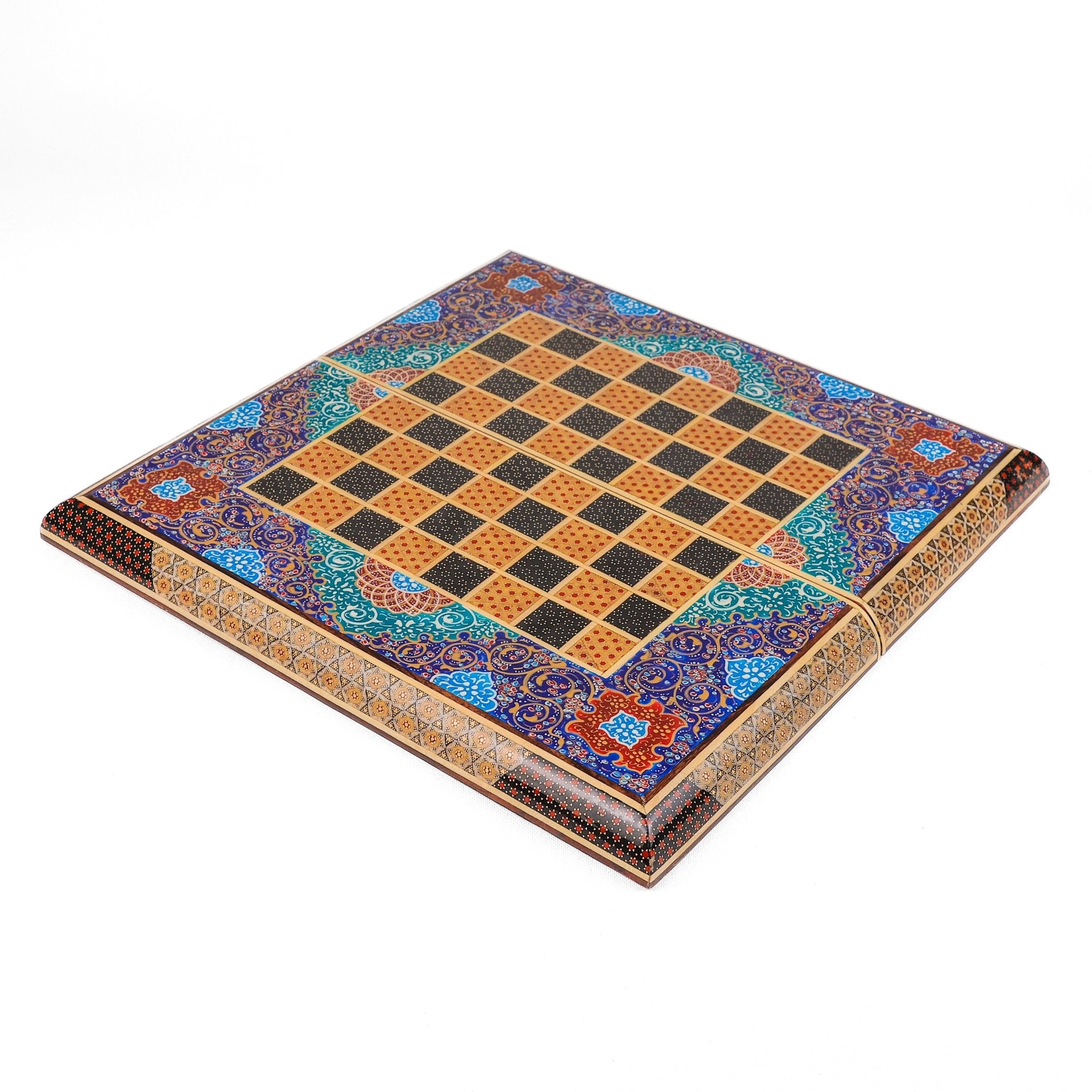 Chess Board - Size 40 - Tazhib & Flower Design - 02 - Meraas Gallery