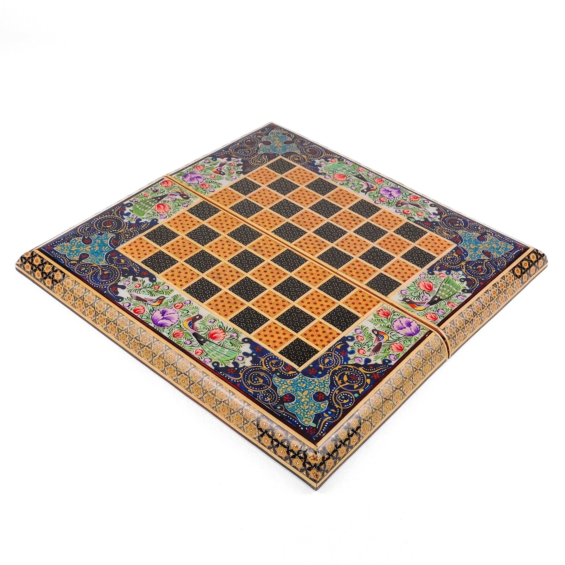 Chess Board - Size 40 - Tazhib & Flower Design - 04 - Meraas Gallery