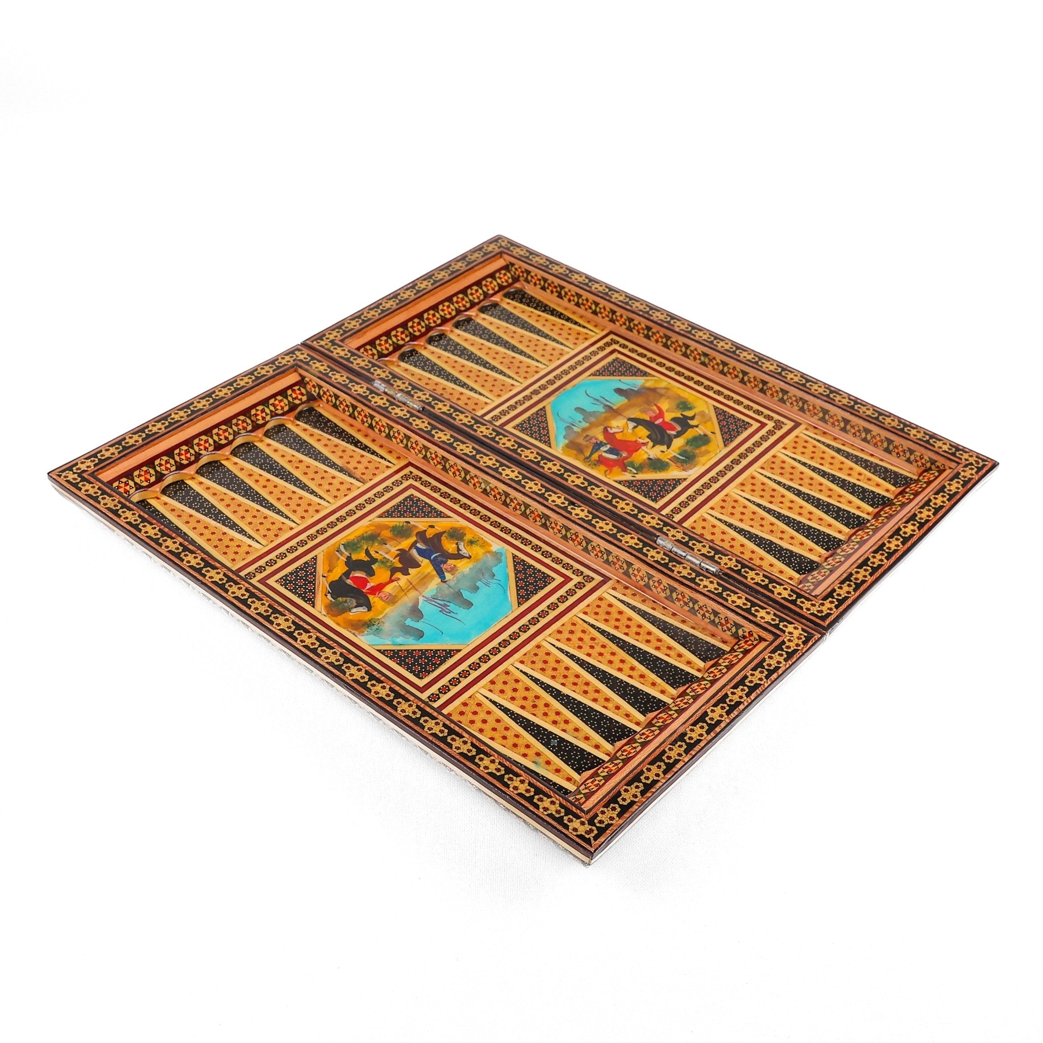 Chess Board - Size 40 - Tazhib & Flower Design - 05 - Meraas Gallery