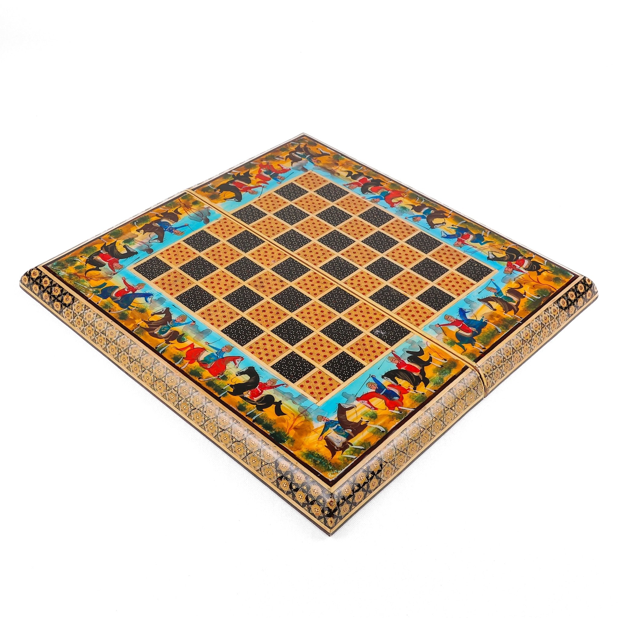 Chess Board - Size 40 - Tazhib & Flower Design - 05 - Meraas Gallery