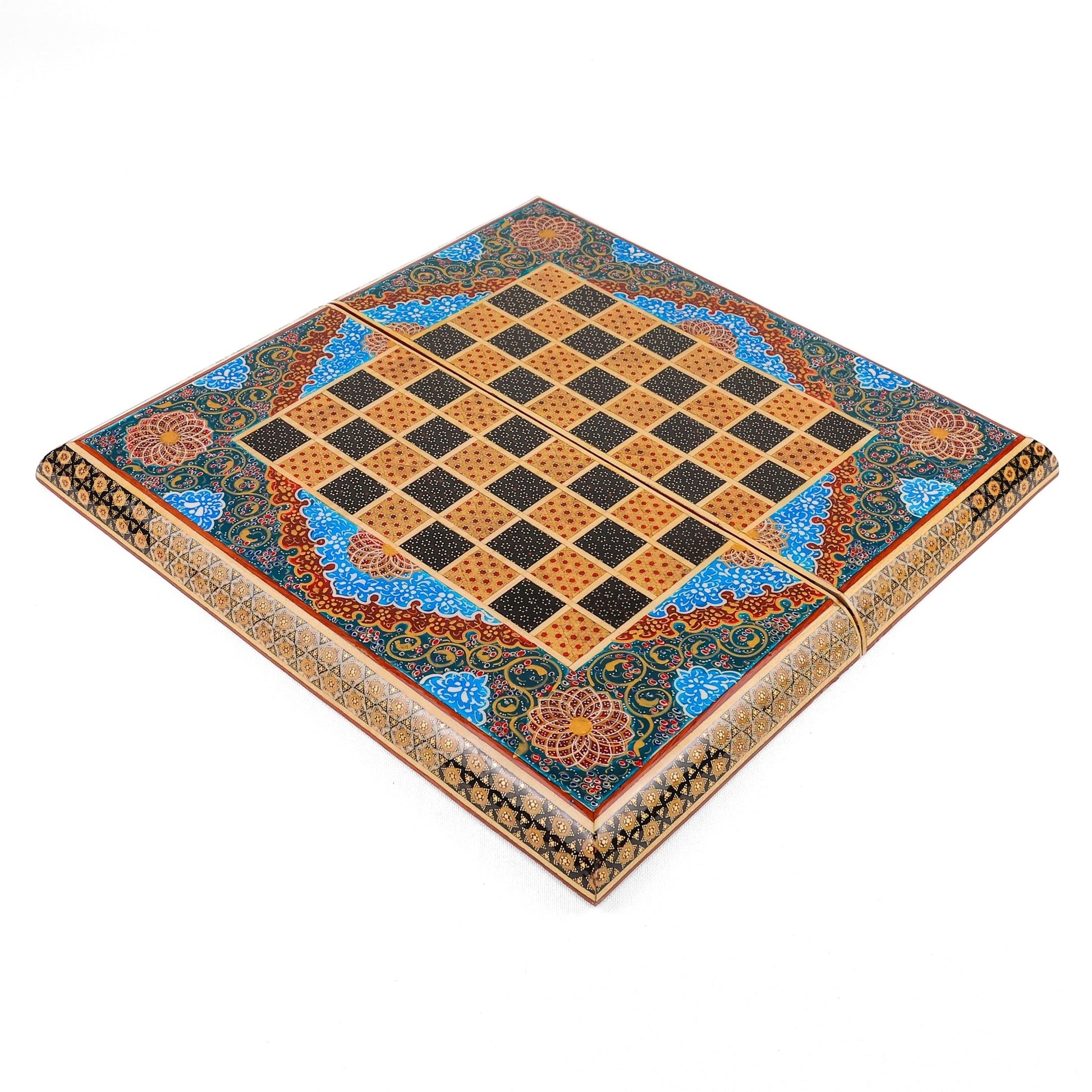 Chess Board - Size 40 - Tazhib & Flower Design - 06 - Meraas Gallery