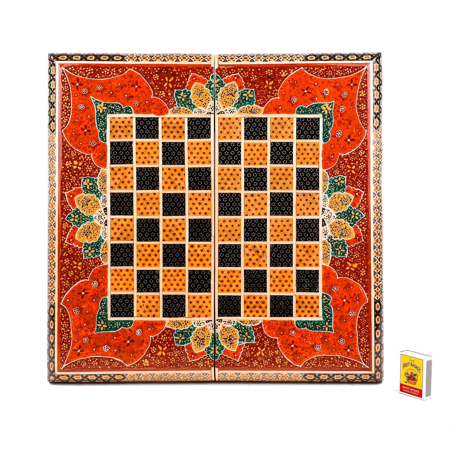 Chess Board - Size 40 - Tazhib & Flower Design - 08 - Meraas Gallery