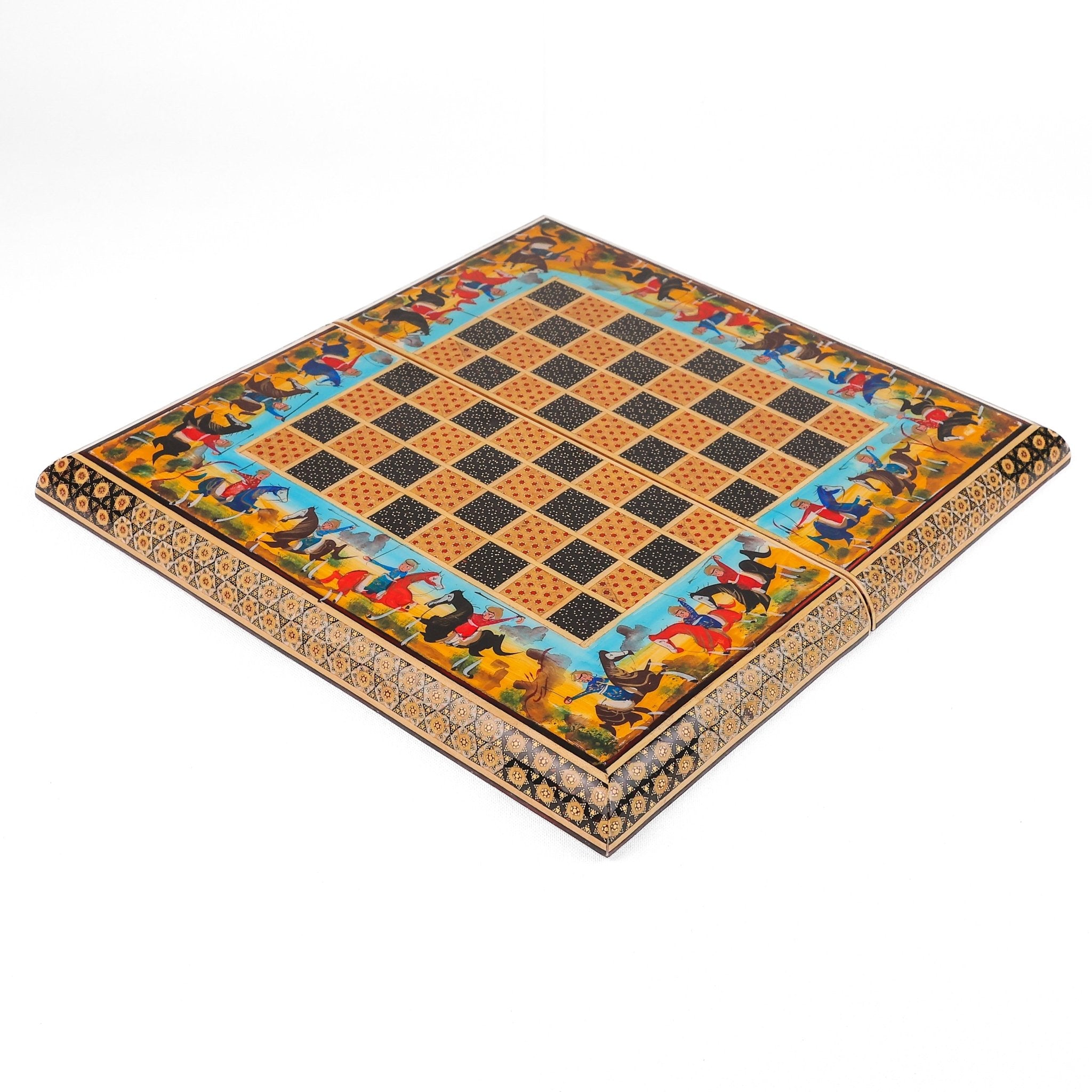 Chess Board - Size 40 - Tazhib & Flower Design - 09 - Meraas Gallery