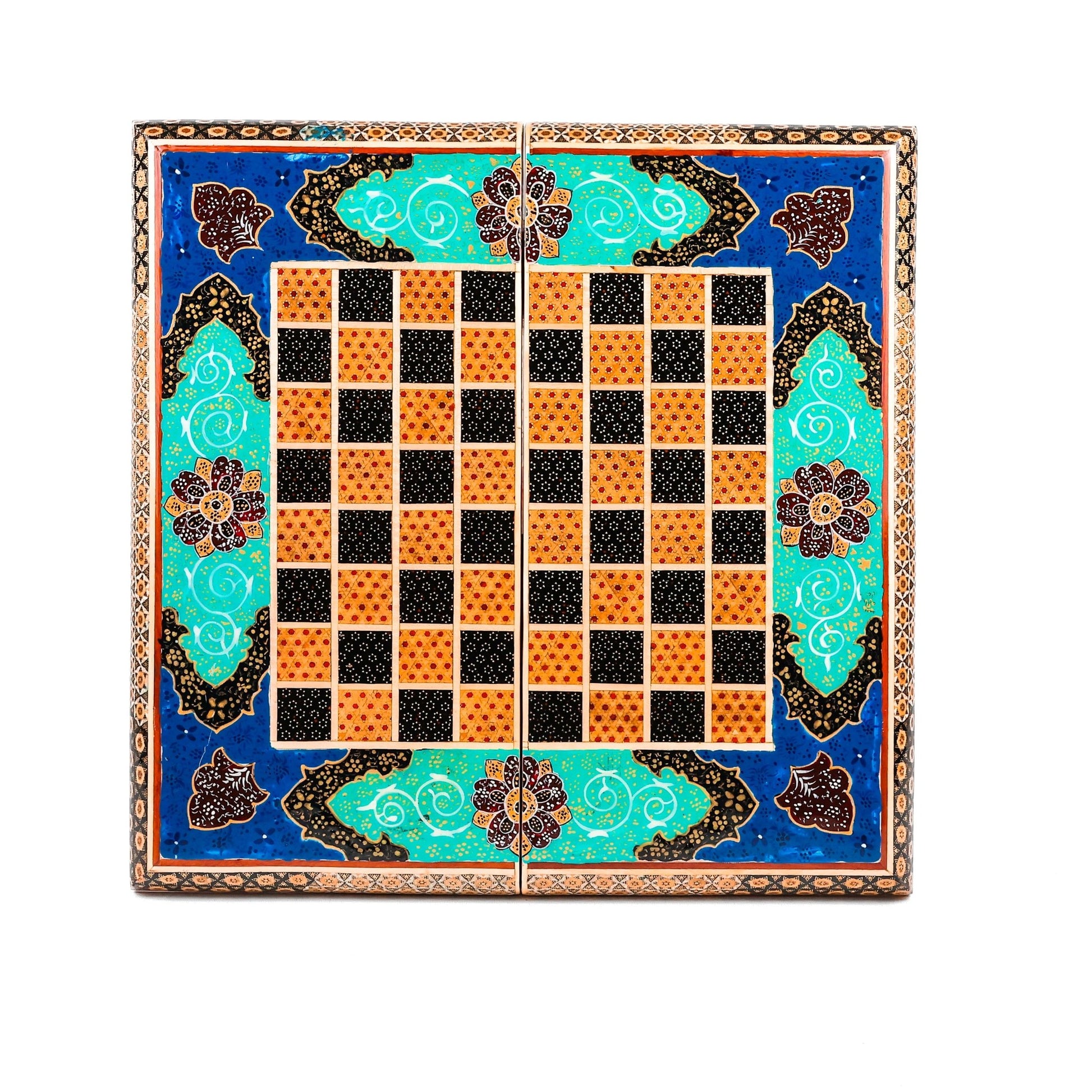 Chess Board - Size 40 - Tazhib & Flower Design - 11 - Meraas Gallery