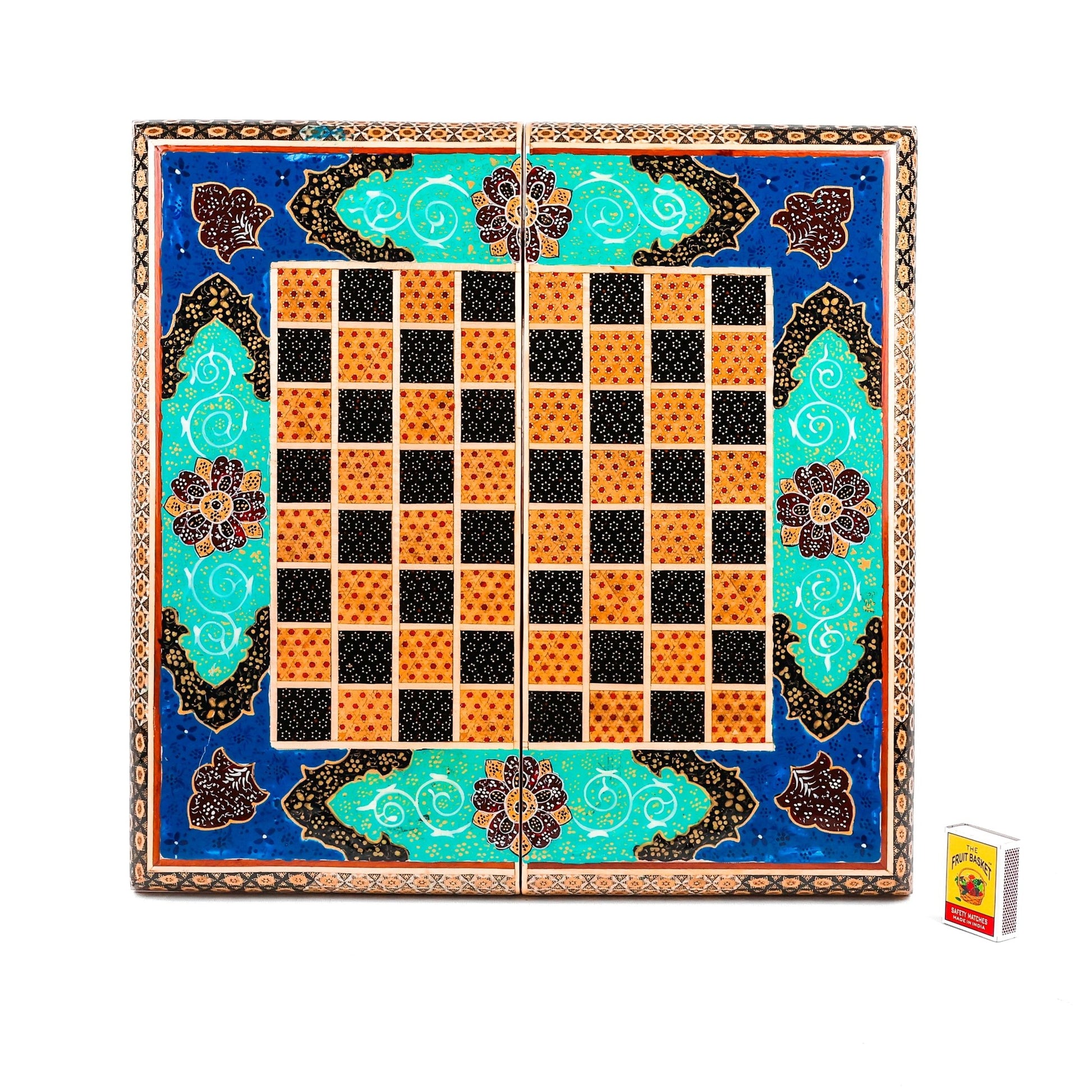 Chess Board - Size 40 - Tazhib & Flower Design - 11 - Meraas Gallery