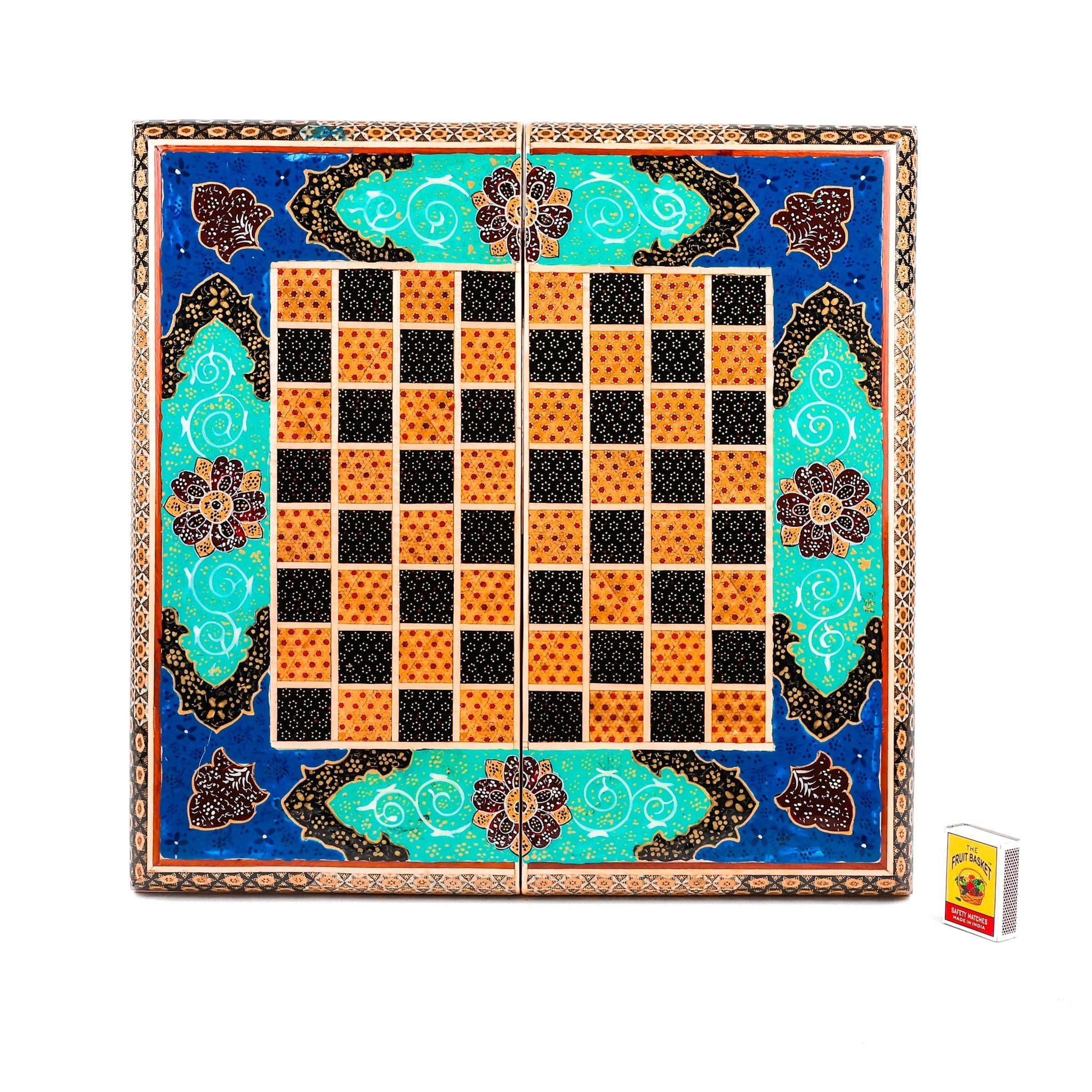 Chess Board - Size 40 - Tazhib & Flower Design - 11 - Meraas Gallery