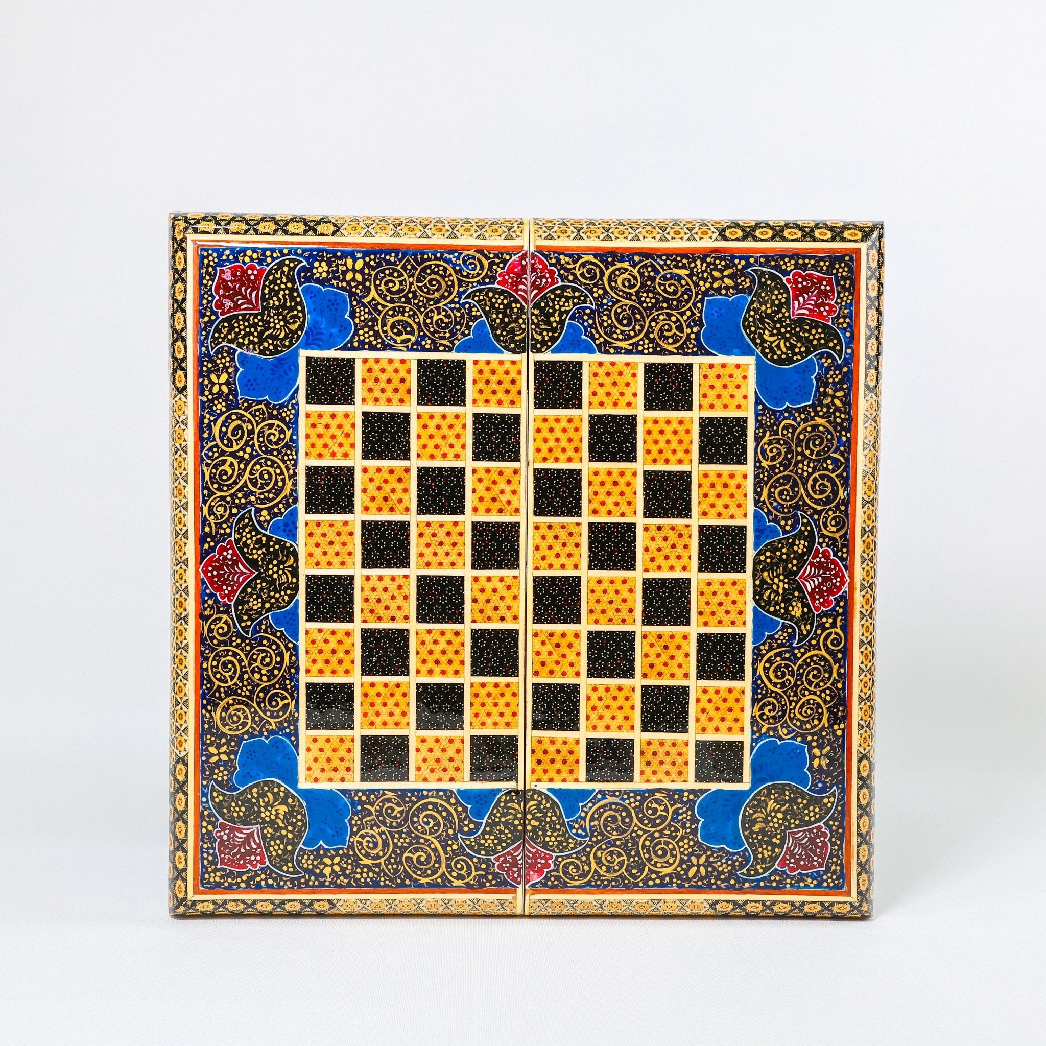 Chess Board - Size 40 - Tazhib & Flower Design - 12 - Meraas Gallery