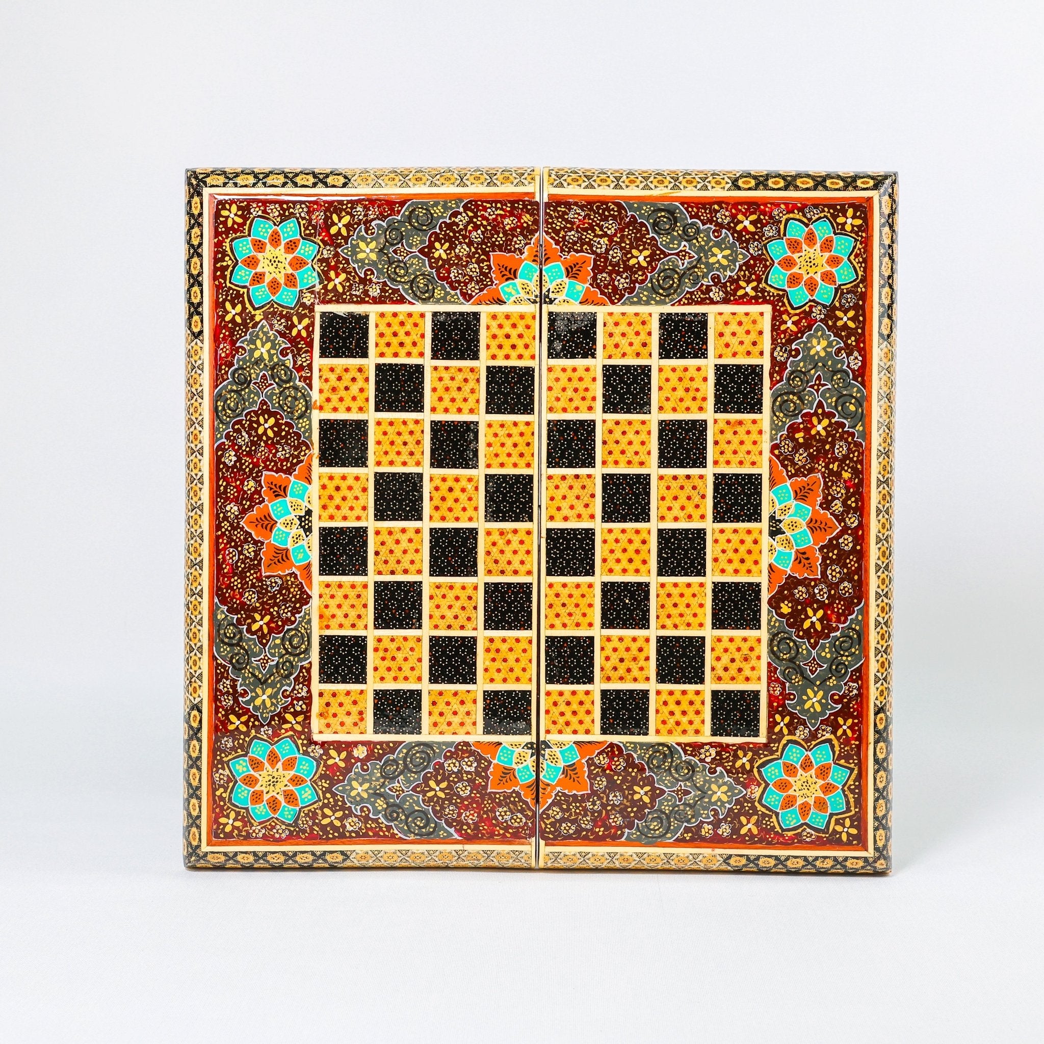 Chess Board - Size 40 - Tazhib & Flower Design - 13 - Meraas Gallery