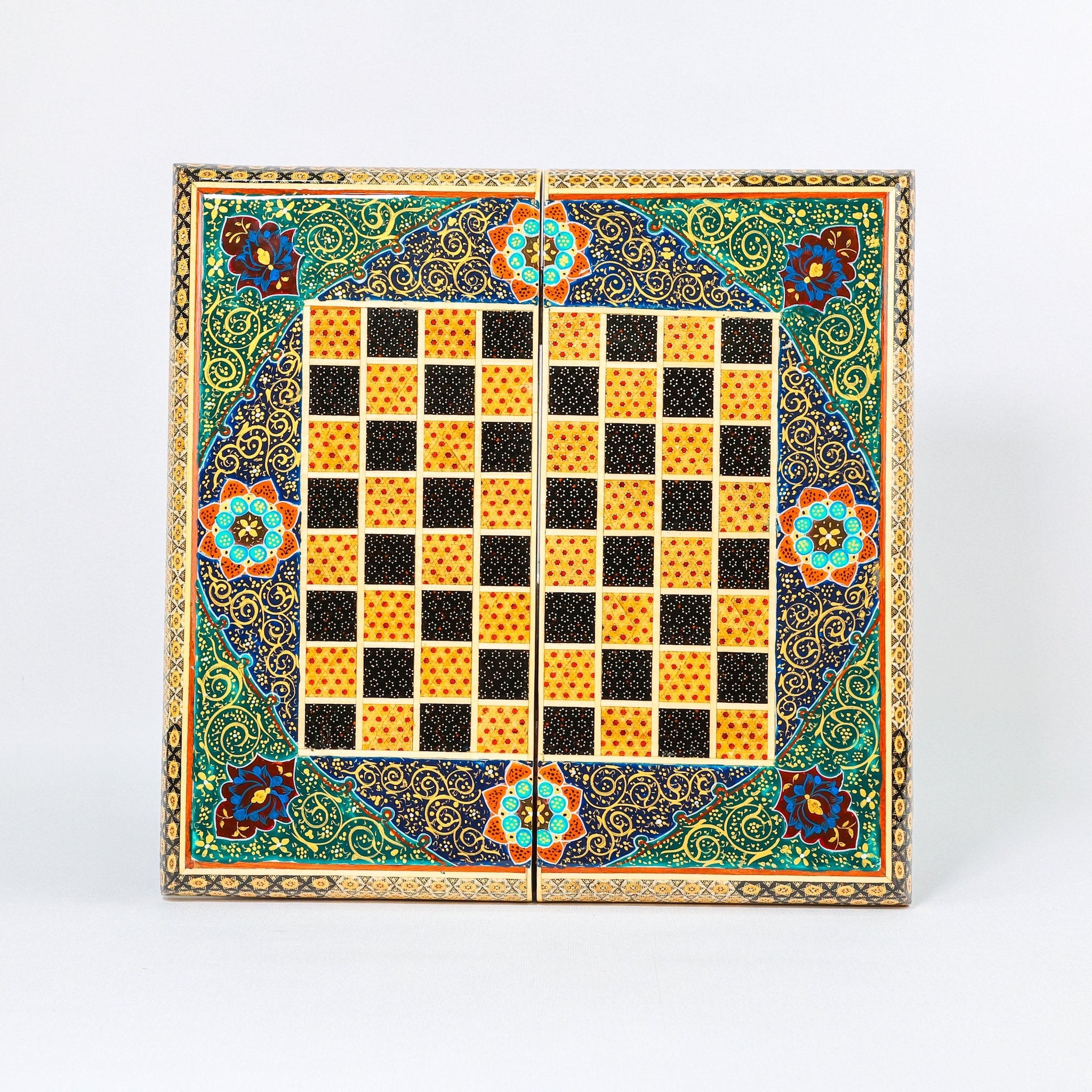 Chess Board - Size 40 - Tazhib & Flower Design - 14 - Meraas Gallery