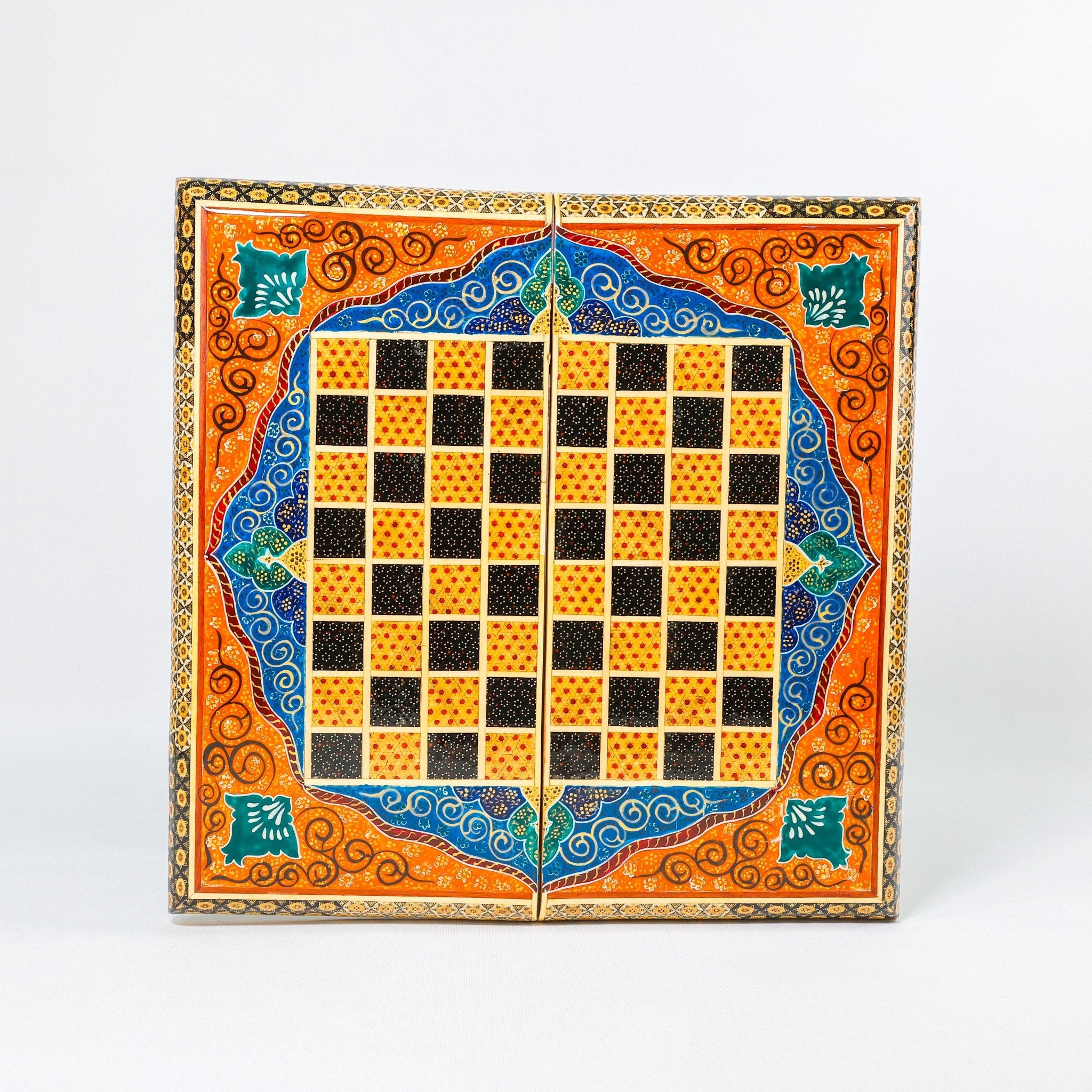 Chess Board - Size 40 - Tazhib & Flower Design - 15 - Meraas Gallery