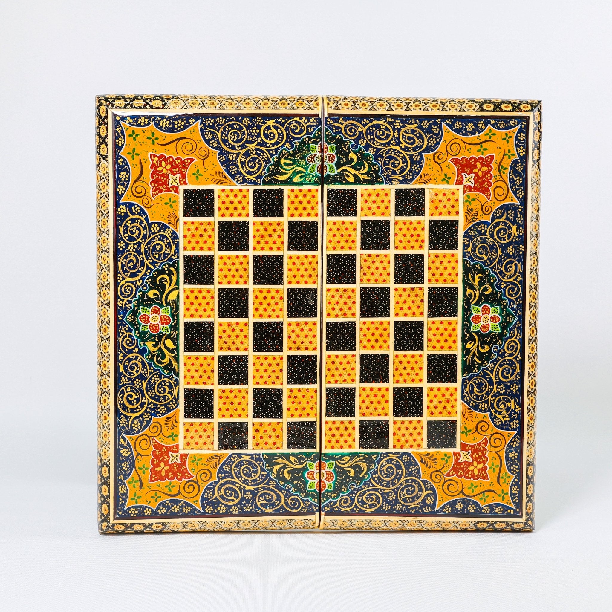 Chess Board - Size 40 - Tazhib & Flower Design - 16 - Meraas Gallery