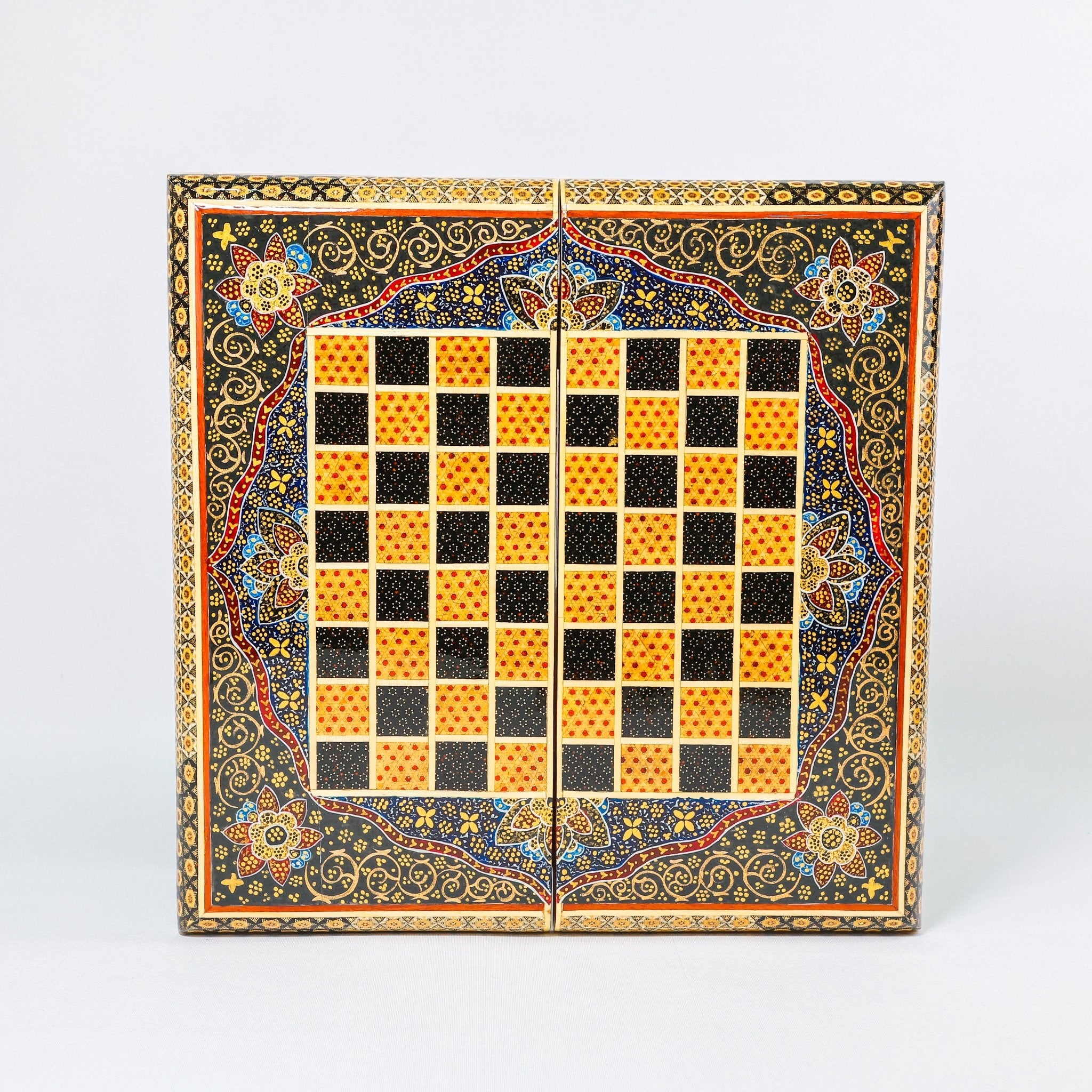 Chess Board - Size 40 - Tazhib & Flower Design - 17 - Meraas Gallery