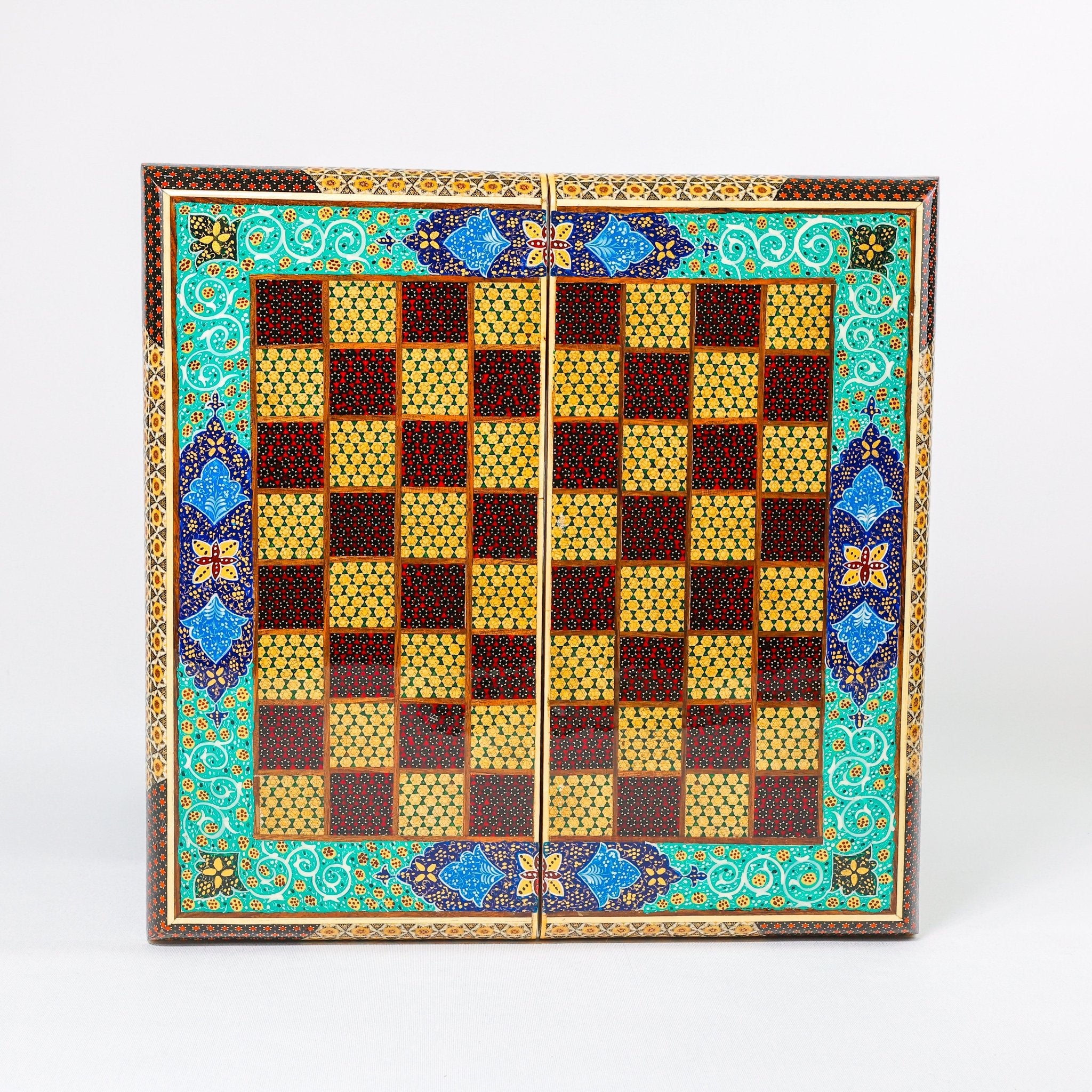 Chess Board - Size 40 - Tazhib & Flower Design - 18 - Meraas Gallery