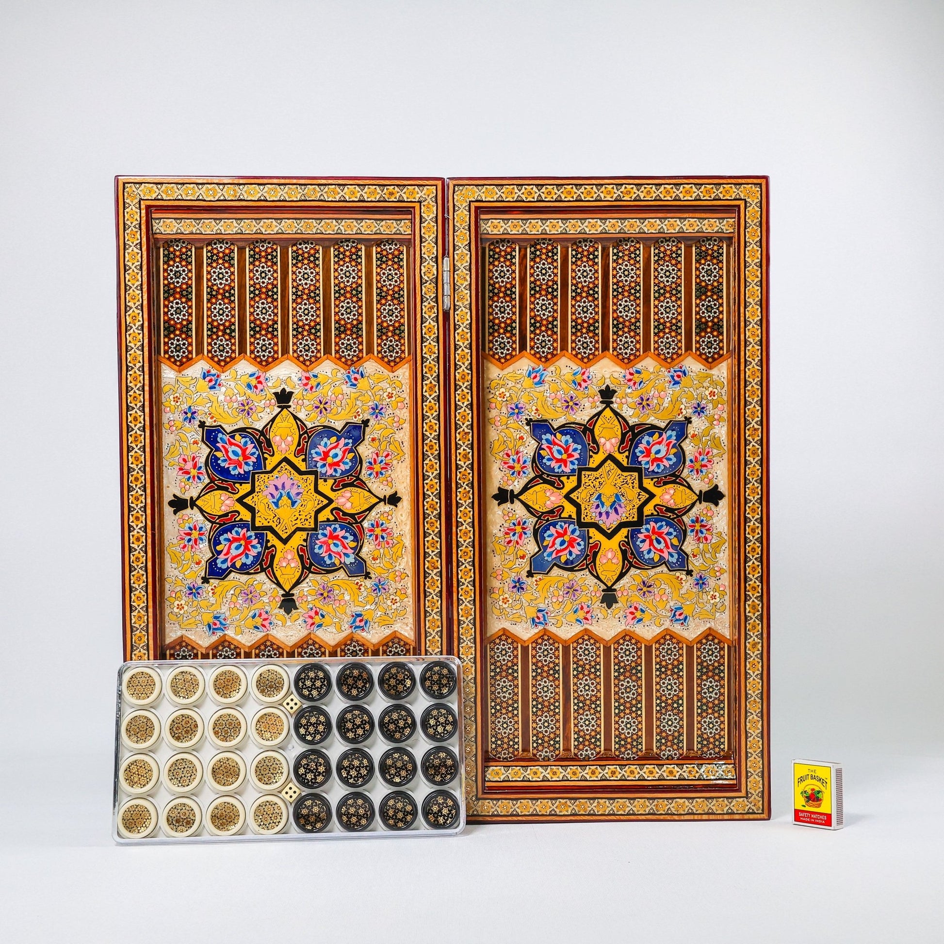 Chess Board - Size 40 - Tazhib & Flower Design - 32 - Meraas Gallery
