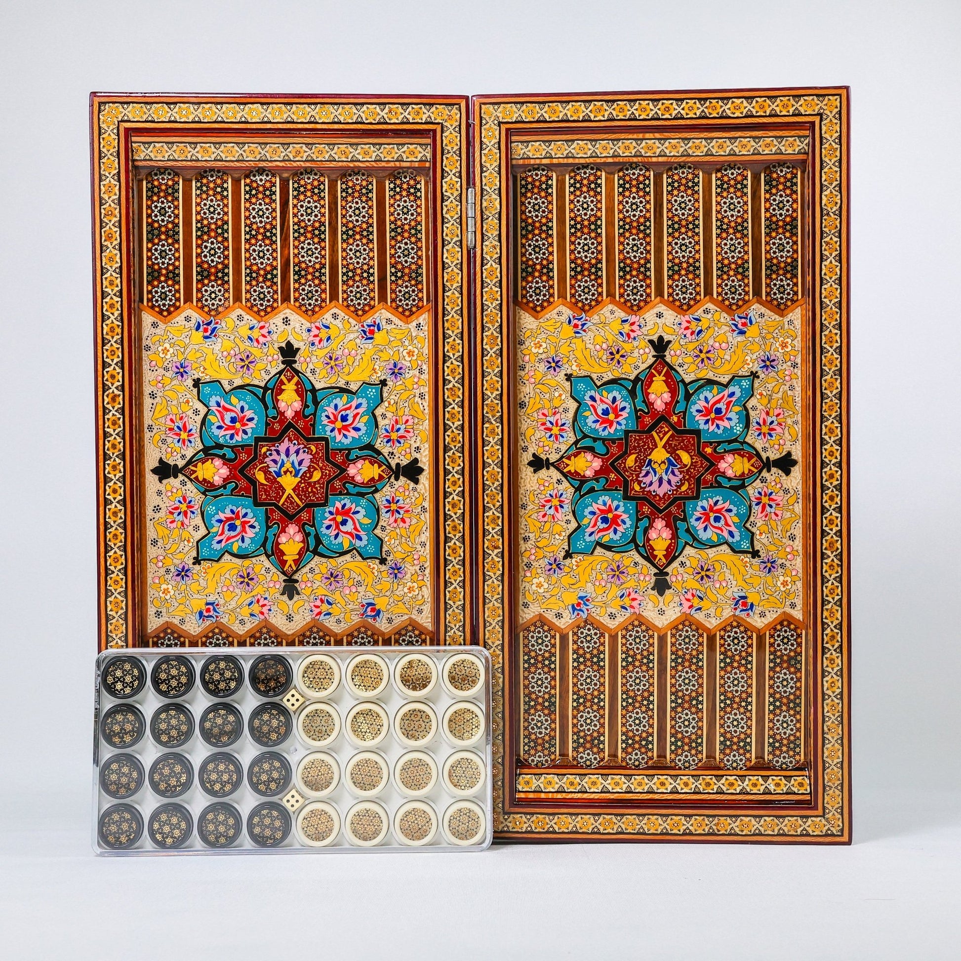 Chess Board - Size 40 - Tazhib & Flower Design - 33 - Meraas Gallery