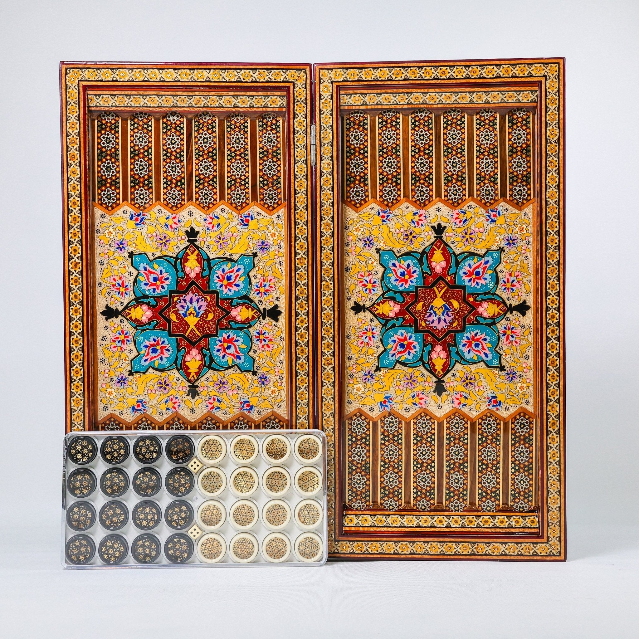 Chess Board - Size 40 - Tazhib & Flower Design - 33 - Meraas Gallery