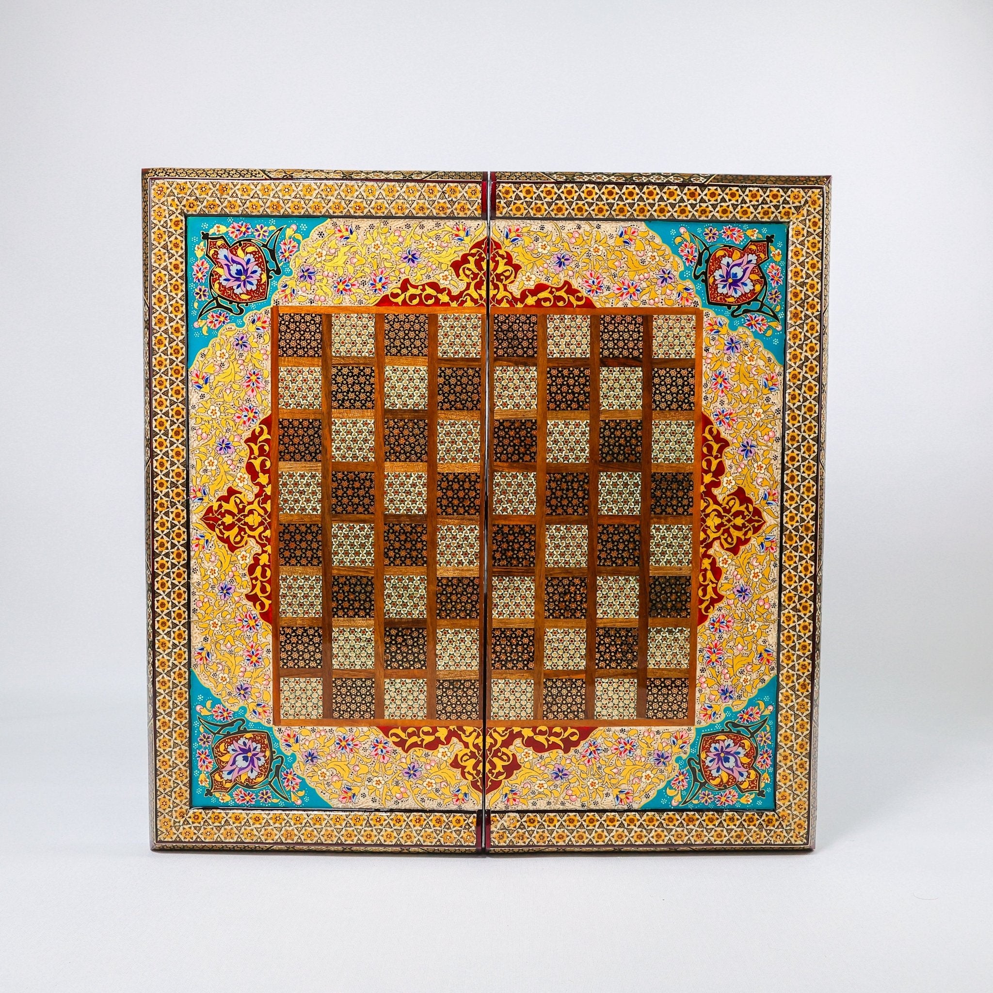 Chess Board - Size 40 - Tazhib & Flower Design - 33 - Meraas Gallery