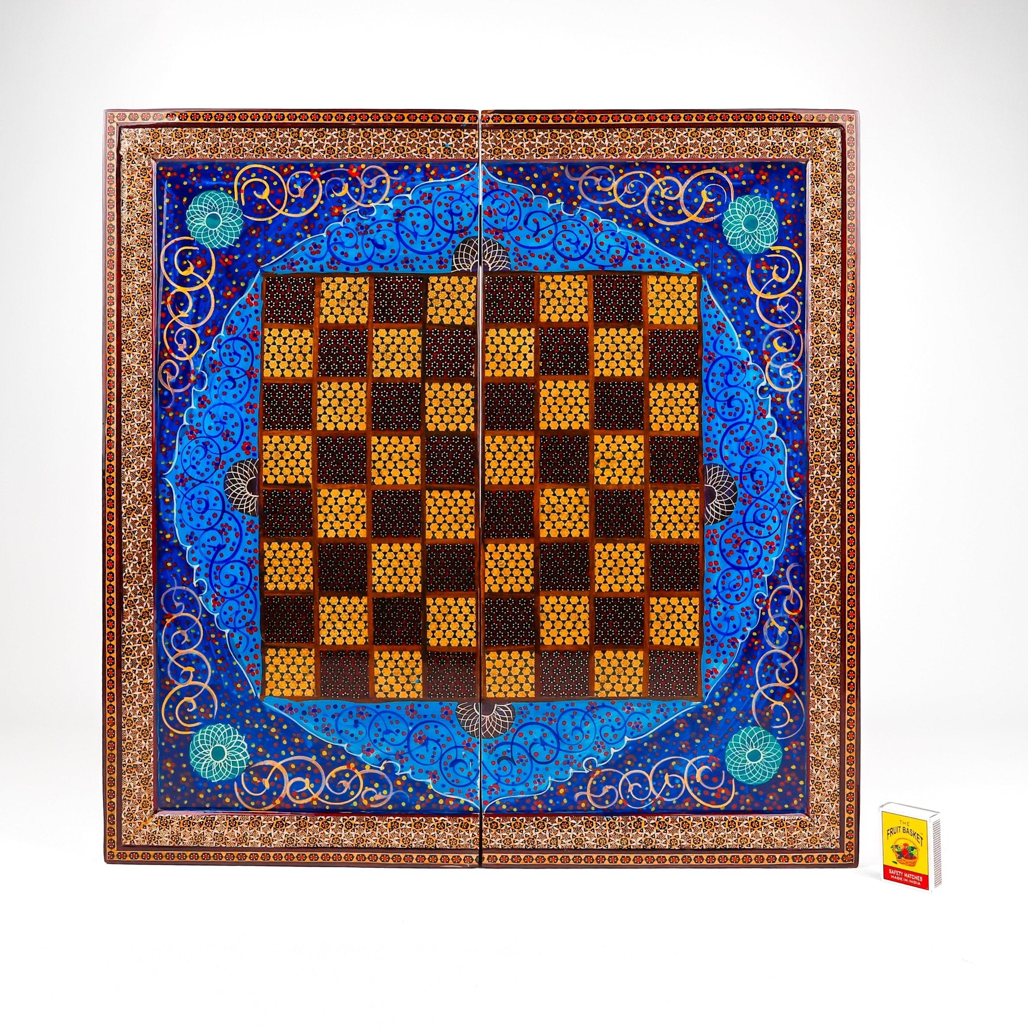 Chess Board - Size 50 - Beechwood Interior - Tazhib Design - 02 - Meraas Gallery