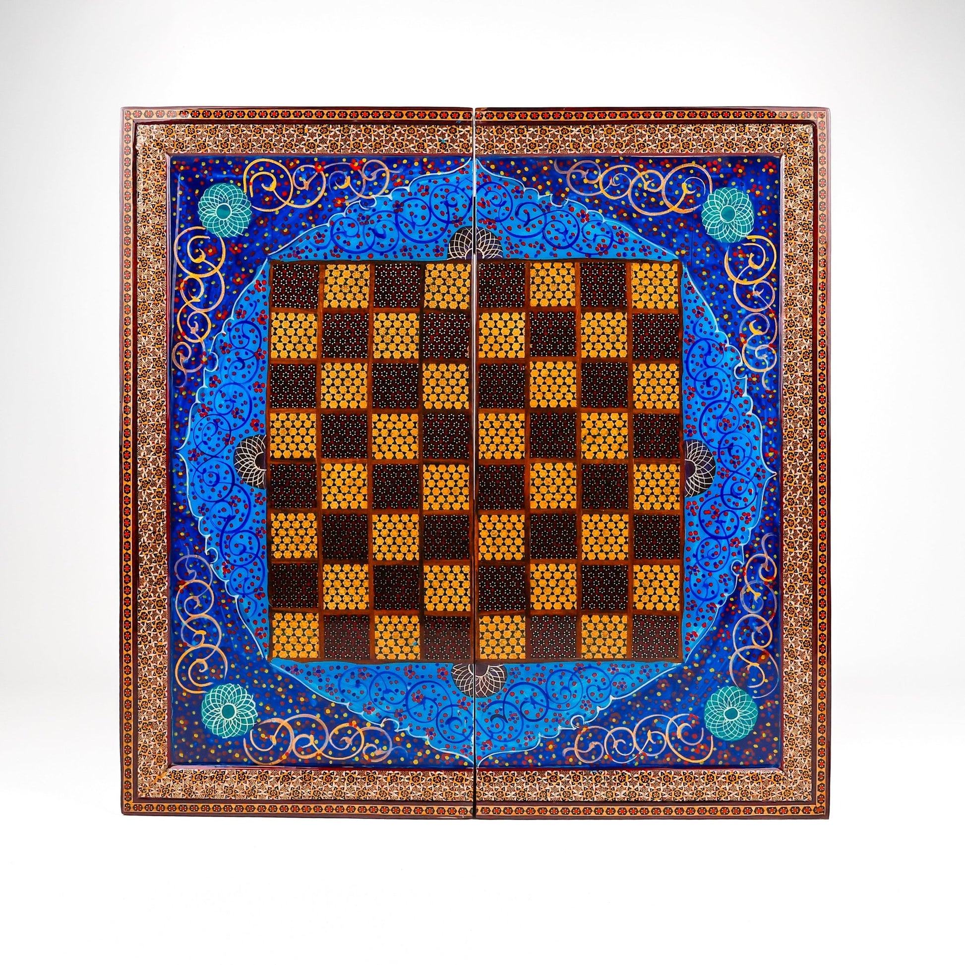 Chess Board - Size 50 - Beechwood Interior - Tazhib Design - 02 - Meraas Gallery