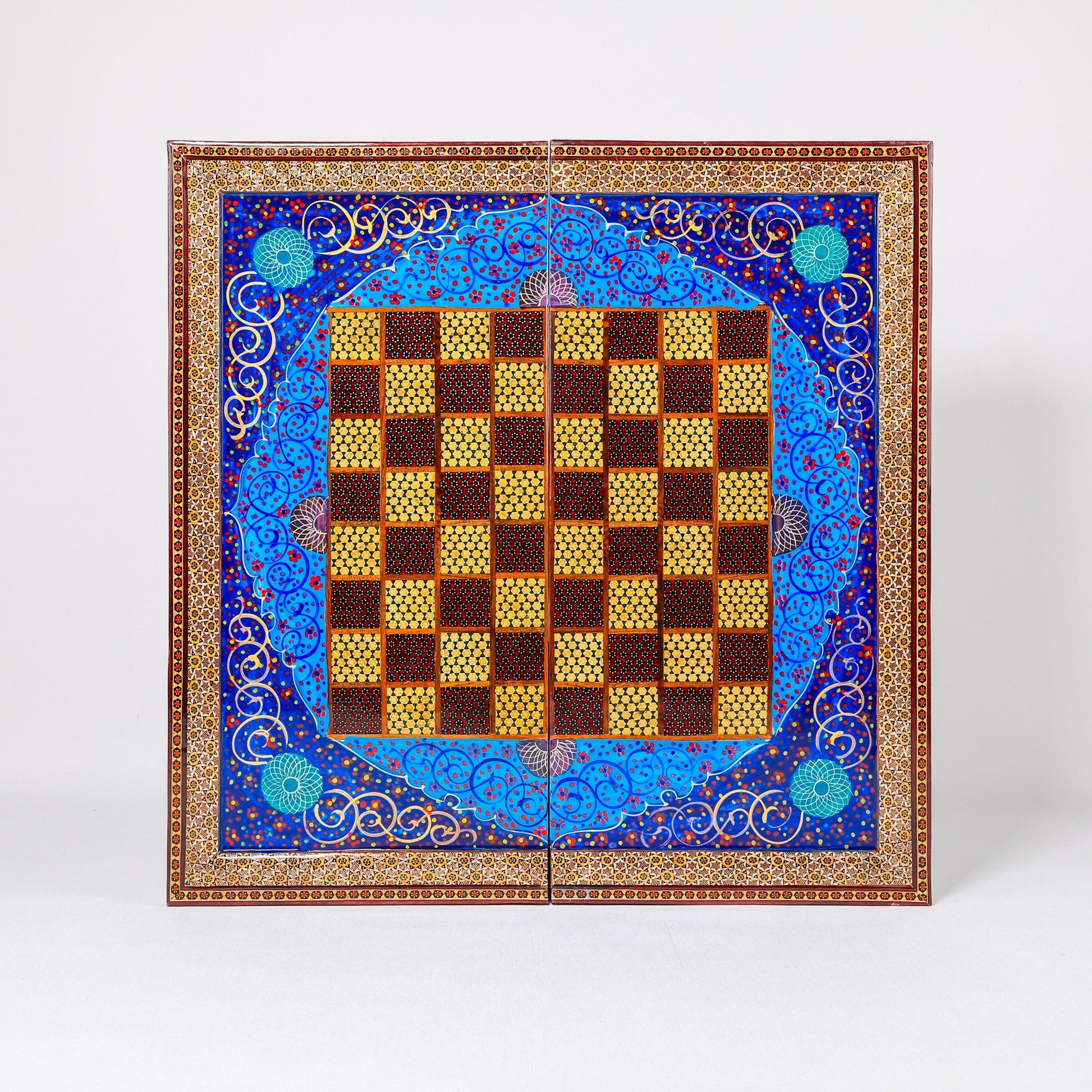Chess Board - Size 50 - Beechwood Interior - Tazhib Design - 04 - Meraas Gallery